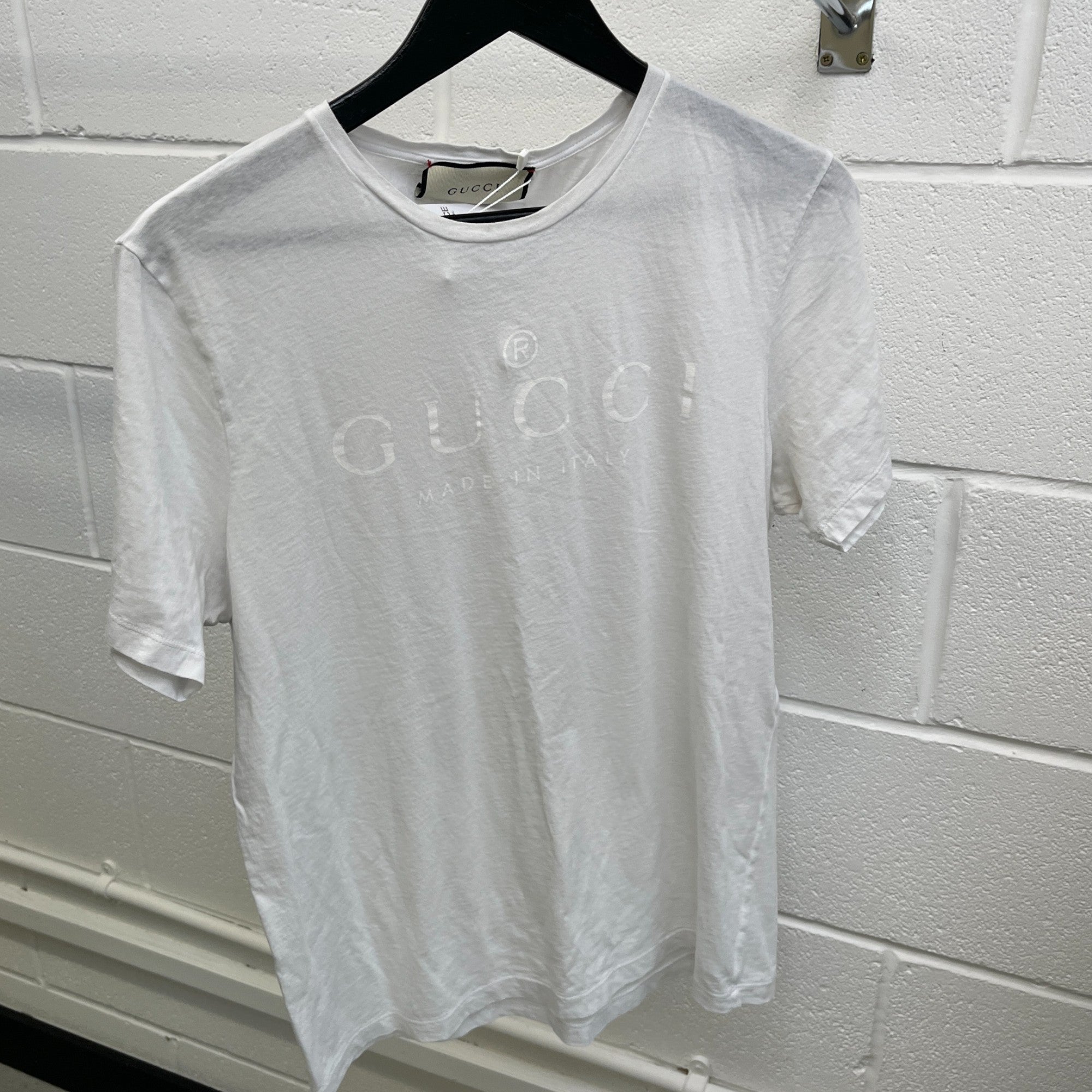 Men's Printed Logo T-Shirt White Size L