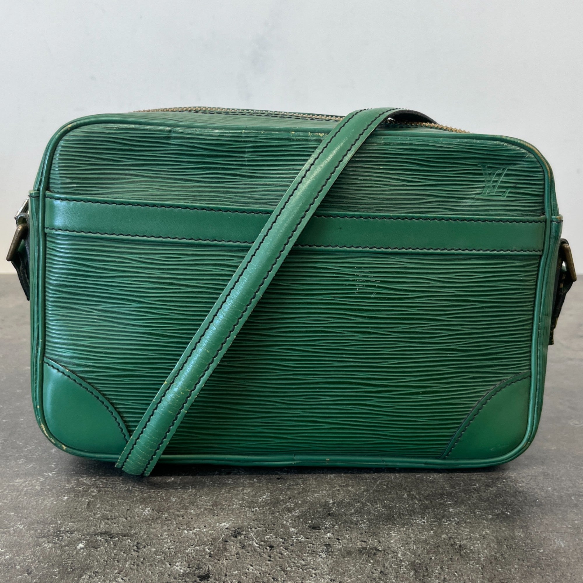 Men's Epi Leather Trocadero 27 Messenger Bag Green