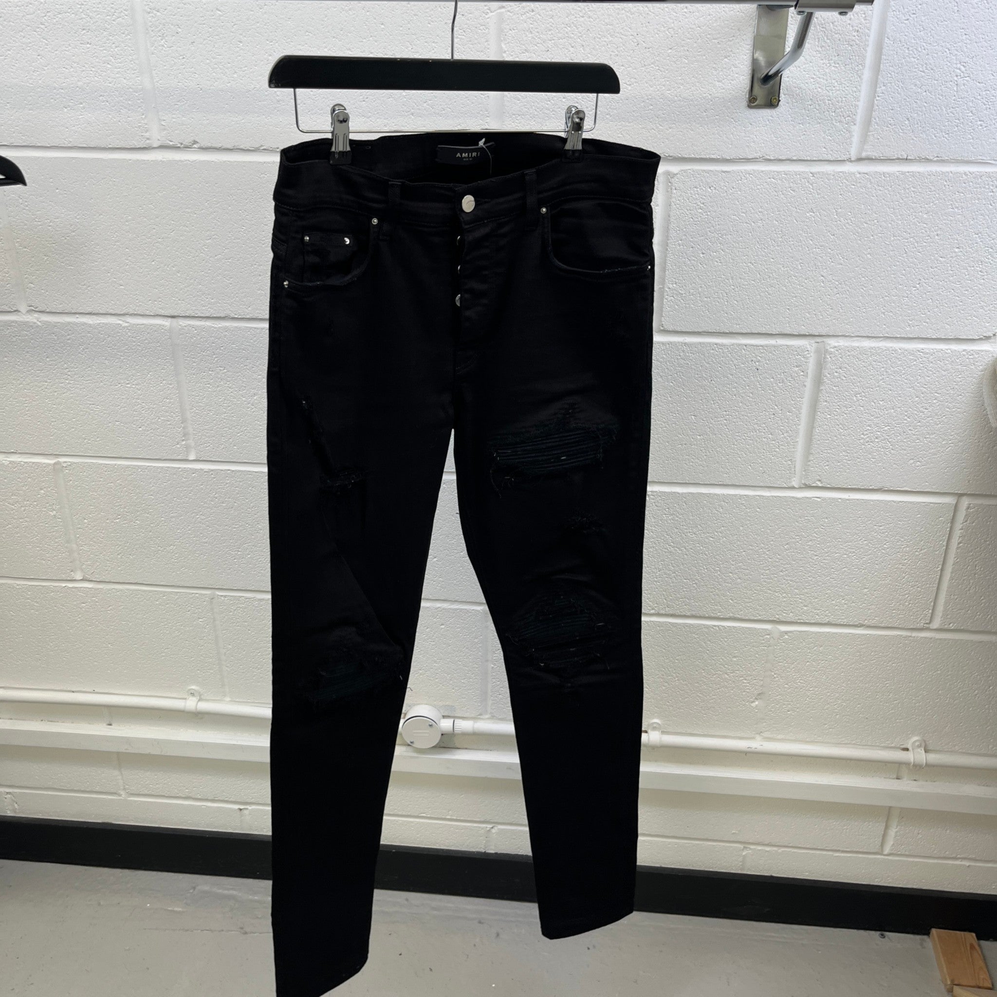 Men's Mx1 Distressed Jeans Black Size Waist 33"