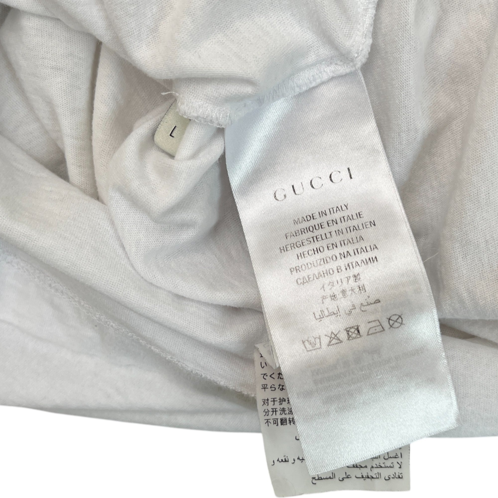 Men's Printed Logo T-Shirt White Size L