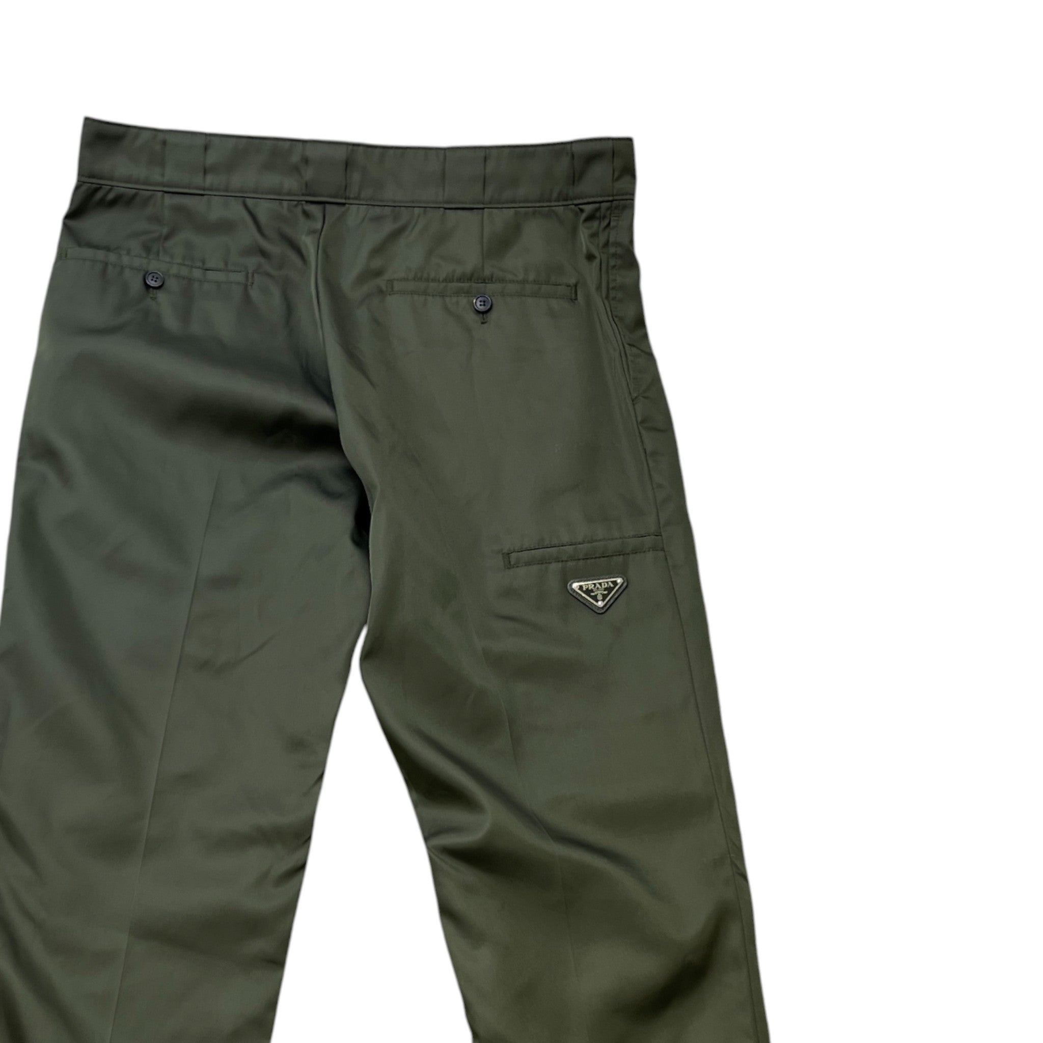 Men's Plaque Logo Trousers Khaki Size IT 50 / UK 34