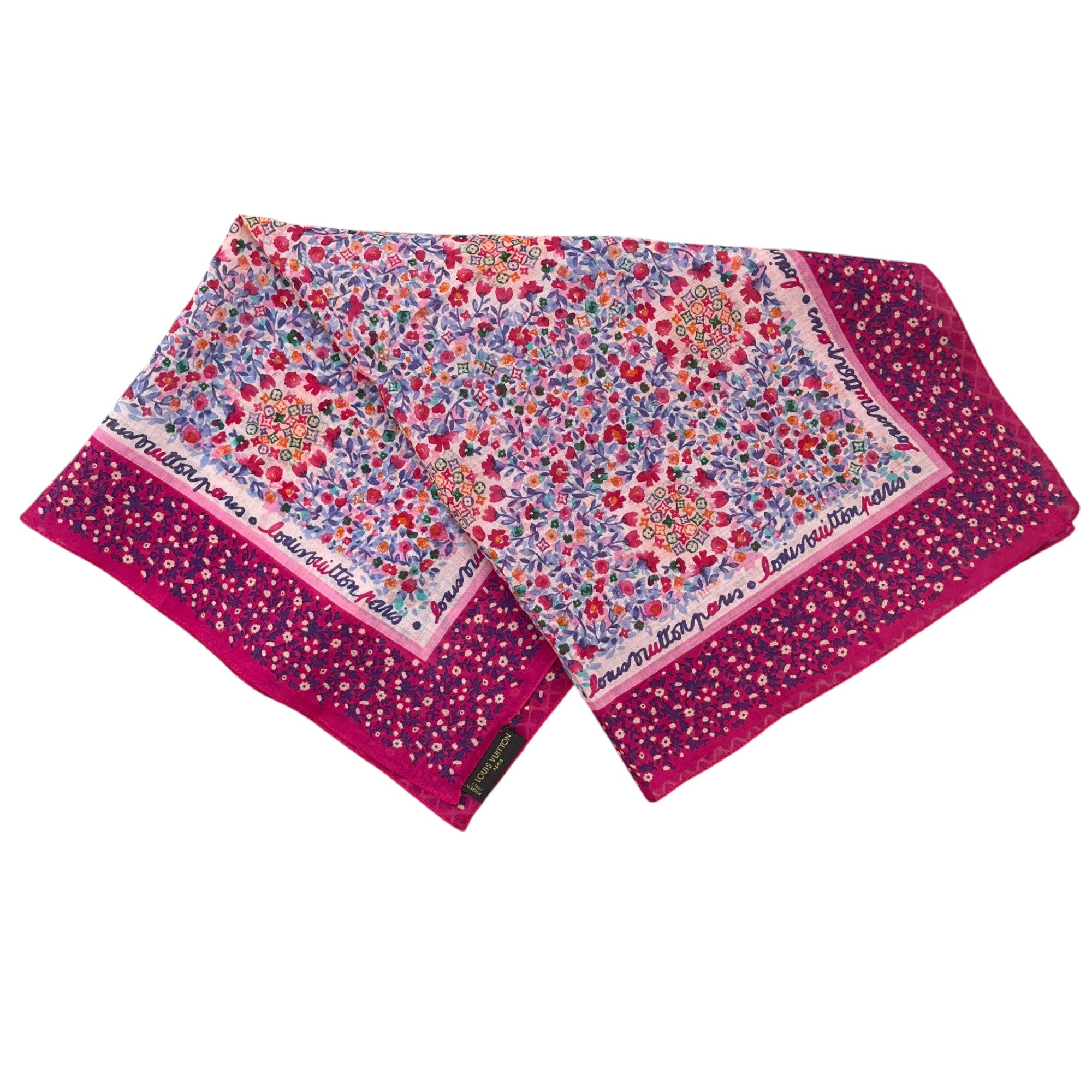 Women's Floral Square 90 Scarf Pink