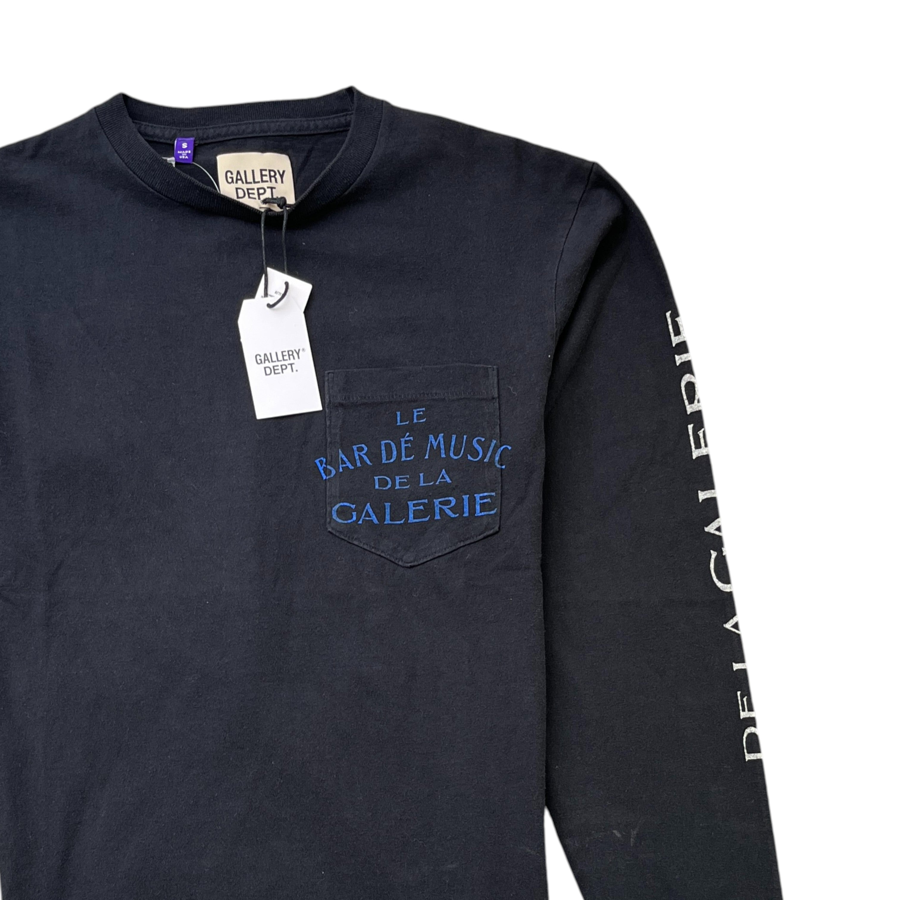 Men's Le Bar Shop Print Long Sleeve T-Shirt Black Size S