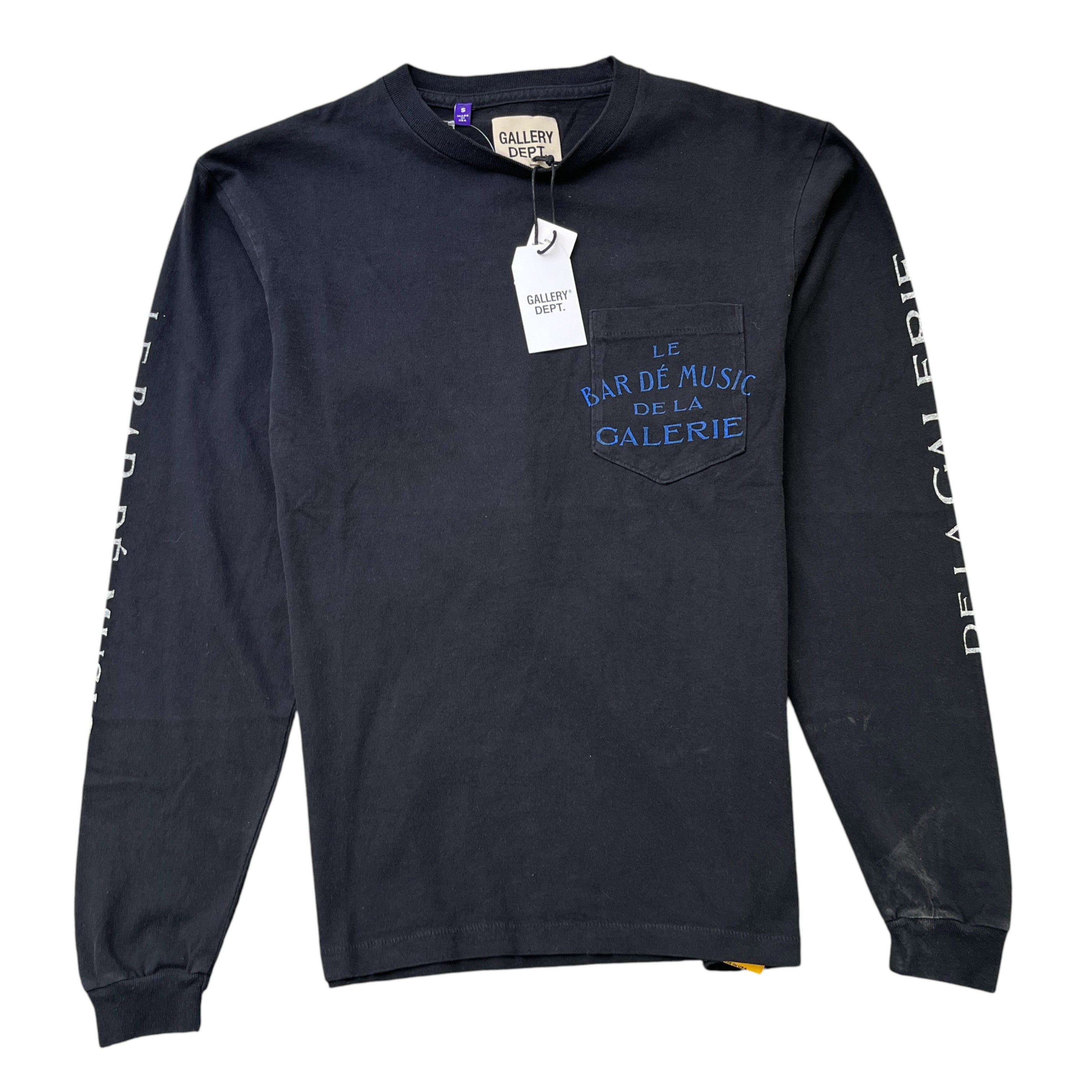 Men's Le Bar Shop Print Long Sleeve T-Shirt Black Size S