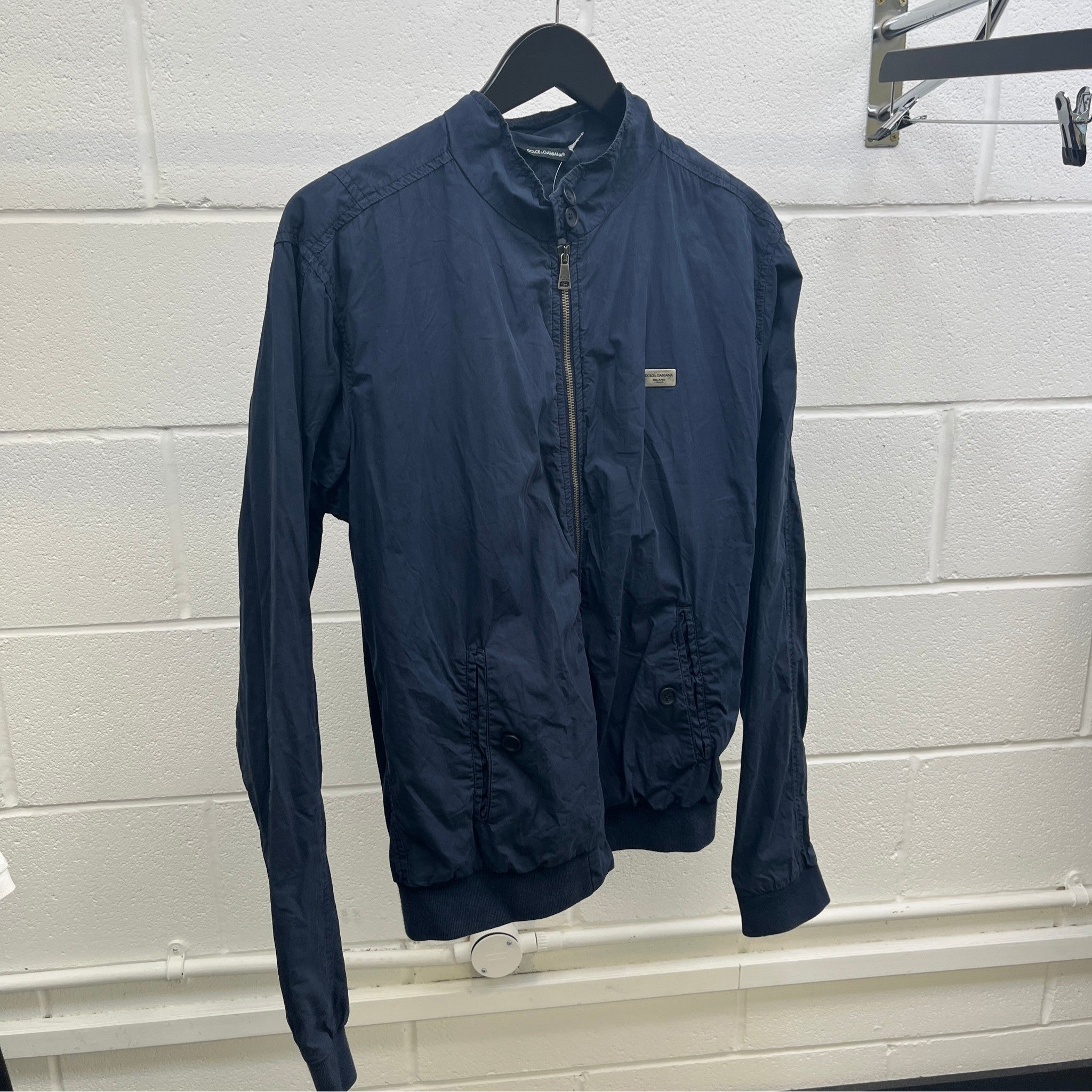 Men's Plaque Logo Jacket Navy Size IT 52 / XL