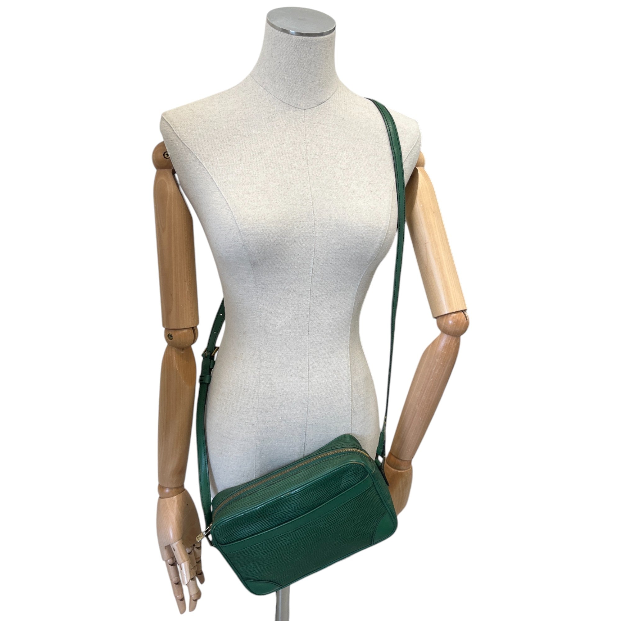 Men's Epi Leather Trocadero 27 Messenger Bag Green