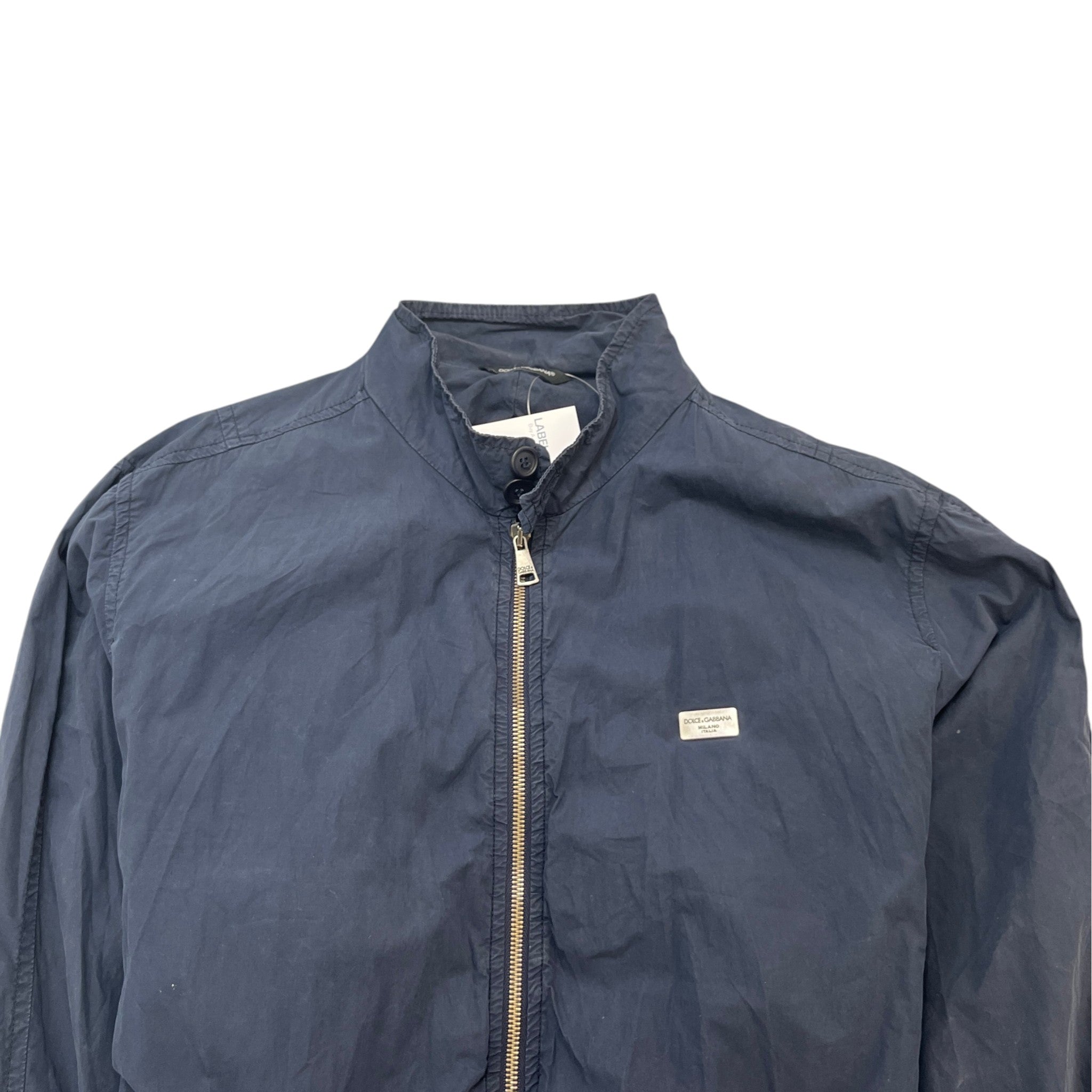 Men's Plaque Logo Jacket Navy Size IT 52 / XL