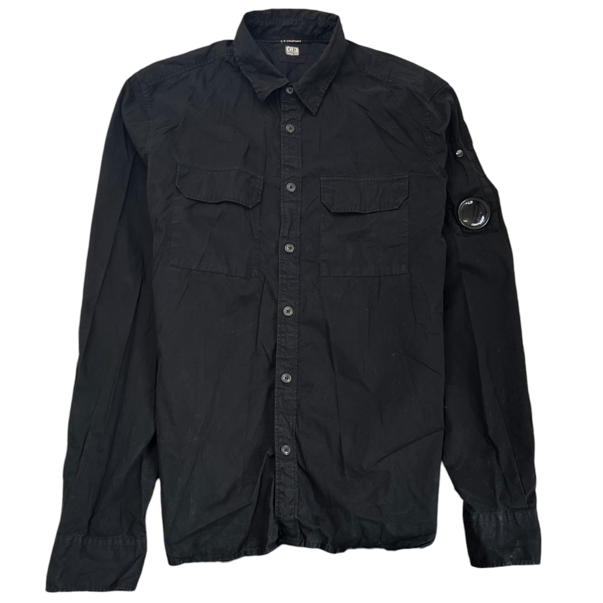 Men's Lens Logo Long Sleeve Shirt Black Size M