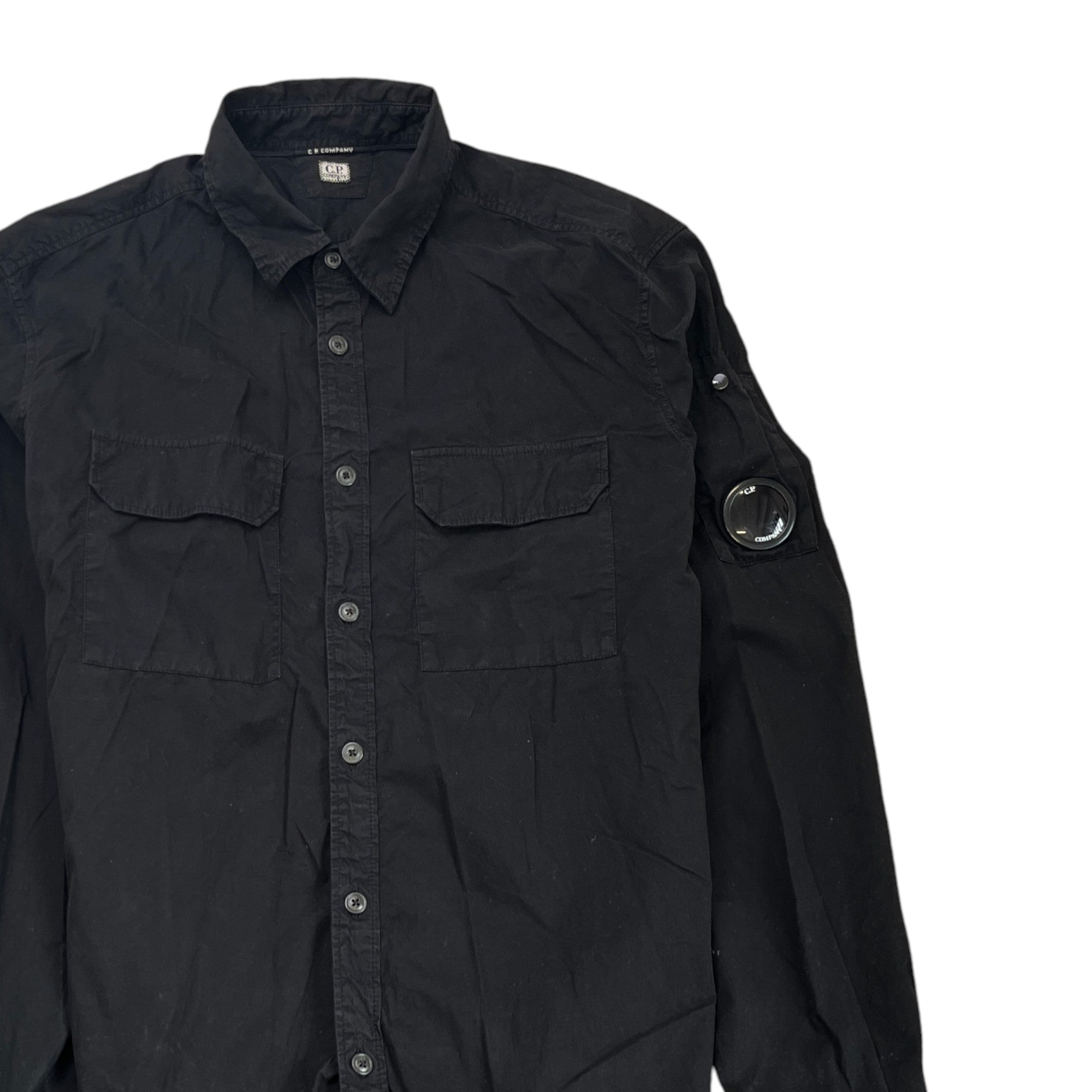 Men's Lens Logo Long Sleeve Shirt Black Size M