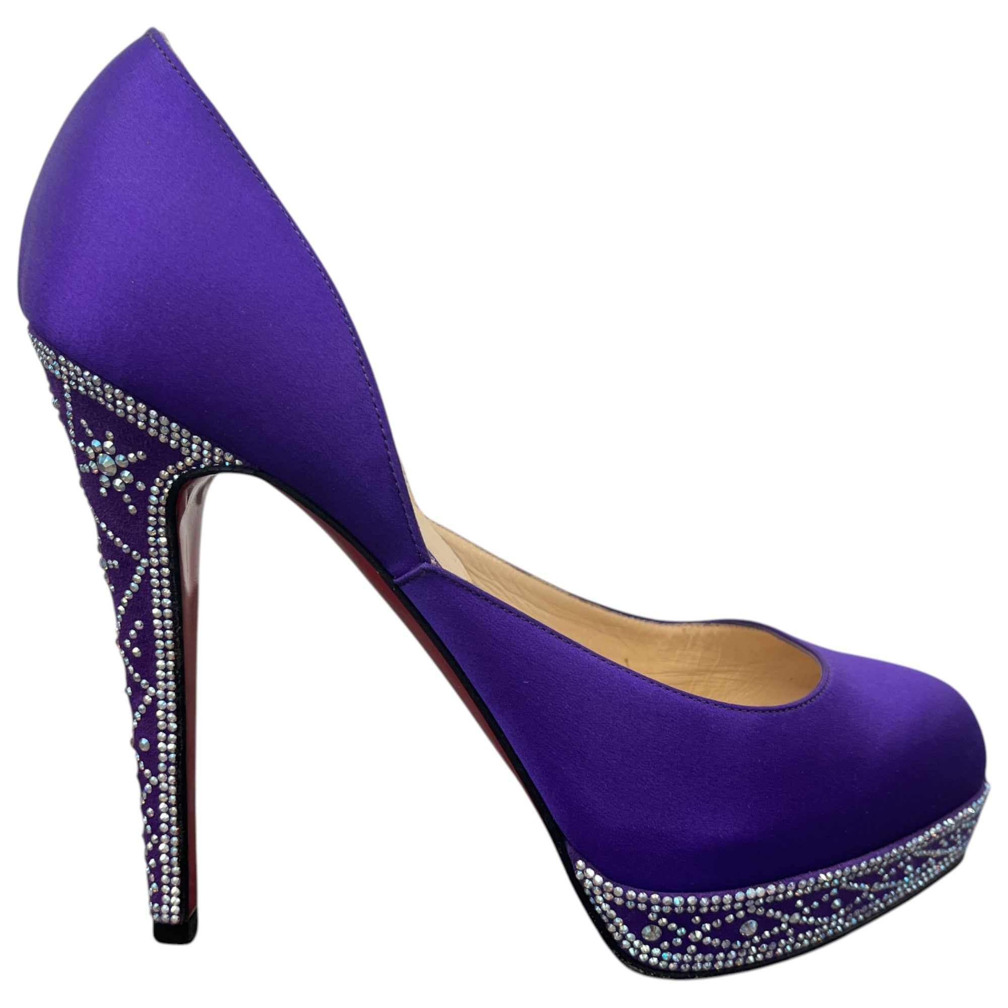 Women's Swarovski Cristal Embellished Heels Purple Size EU 38 / UK 5