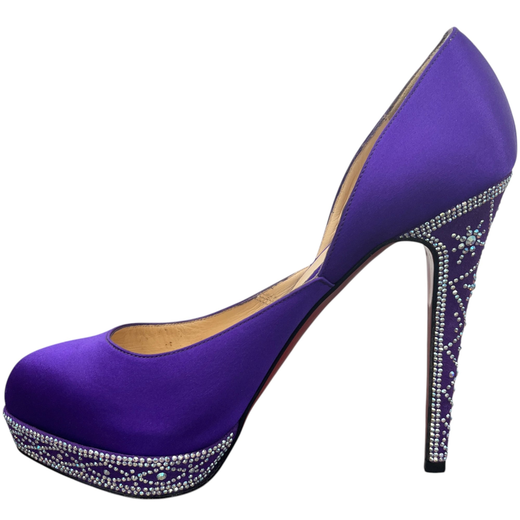 Women's Swarovski Cristal Embellished Heels Purple Size EU 38 / UK 5