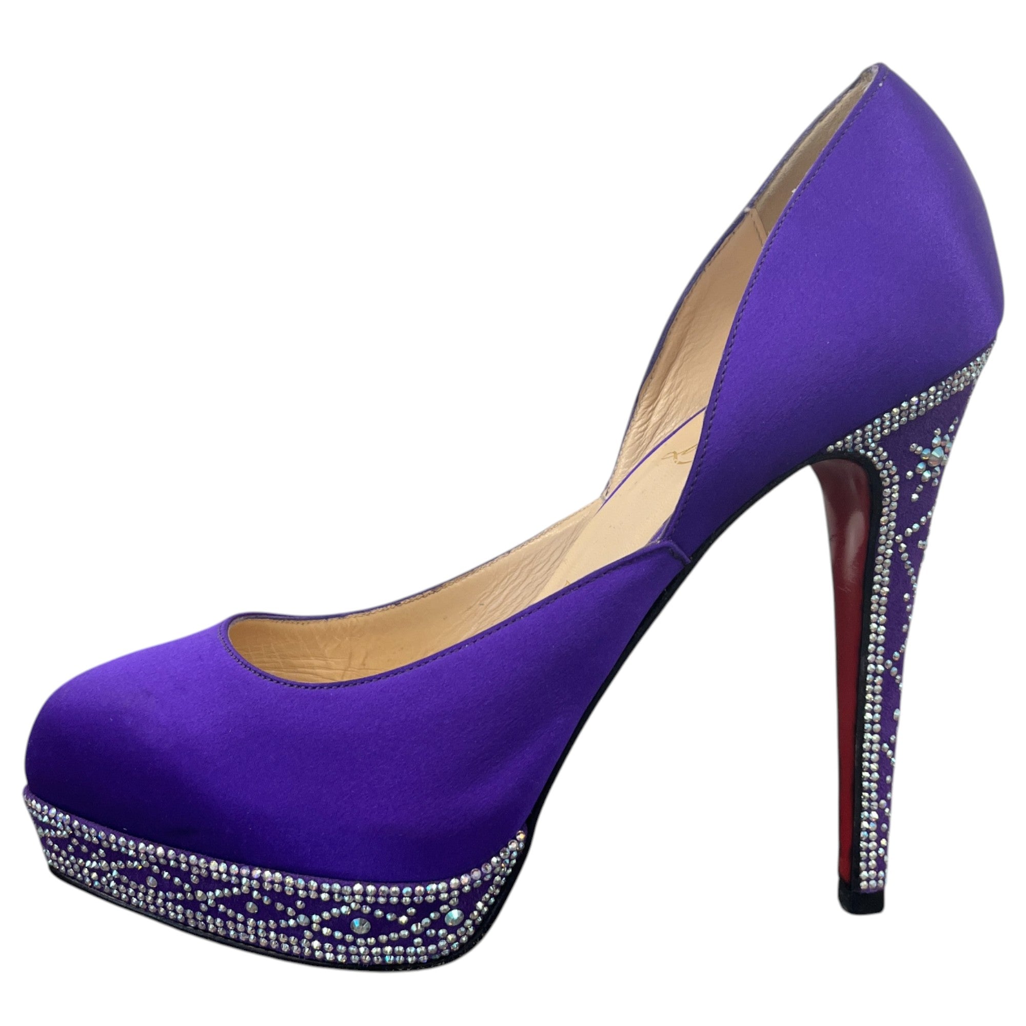 Women's Swarovski Cristal Embellished Heels Purple Size EU 38 / UK 5
