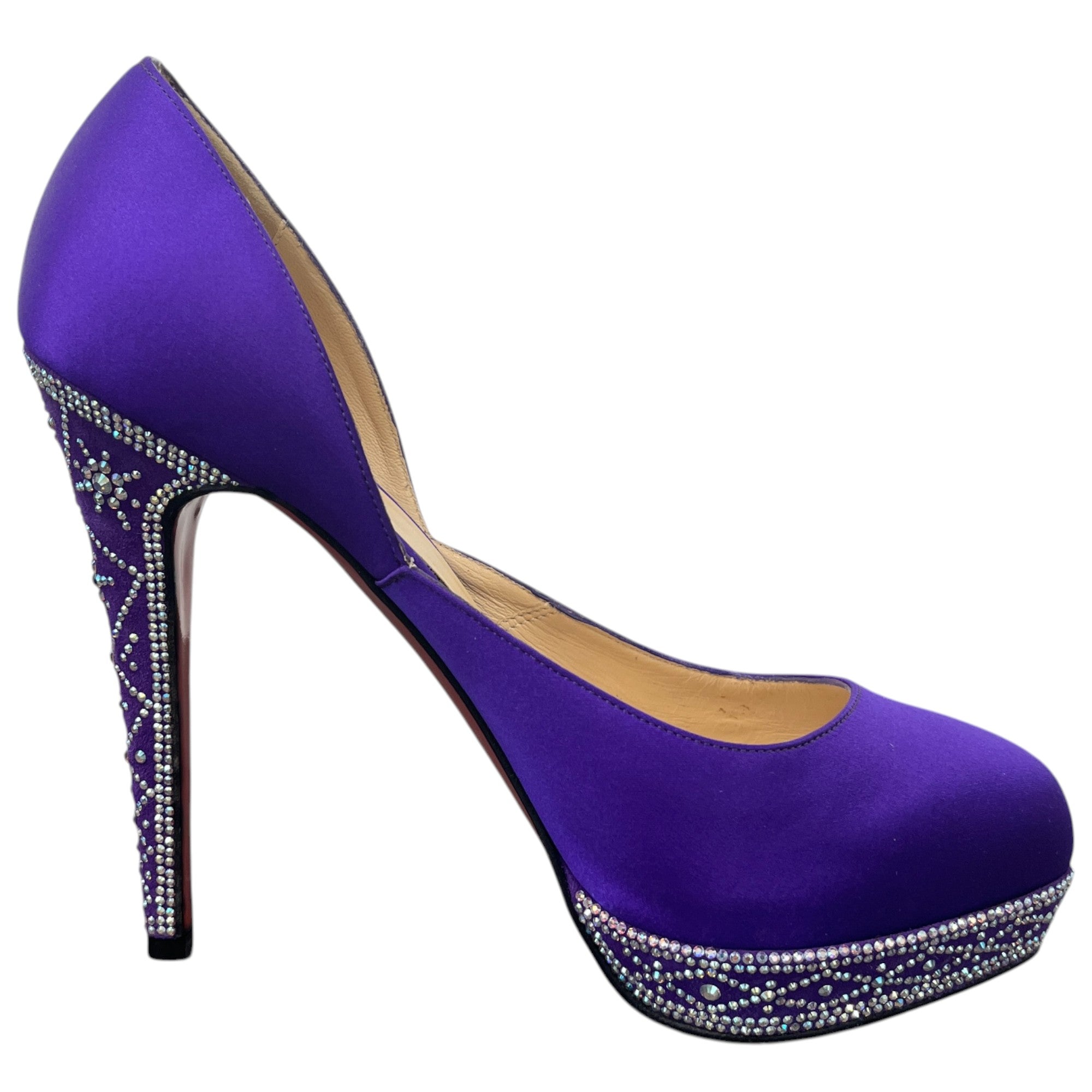 Women's Swarovski Cristal Embellished Heels Purple Size EU 38 / UK 5