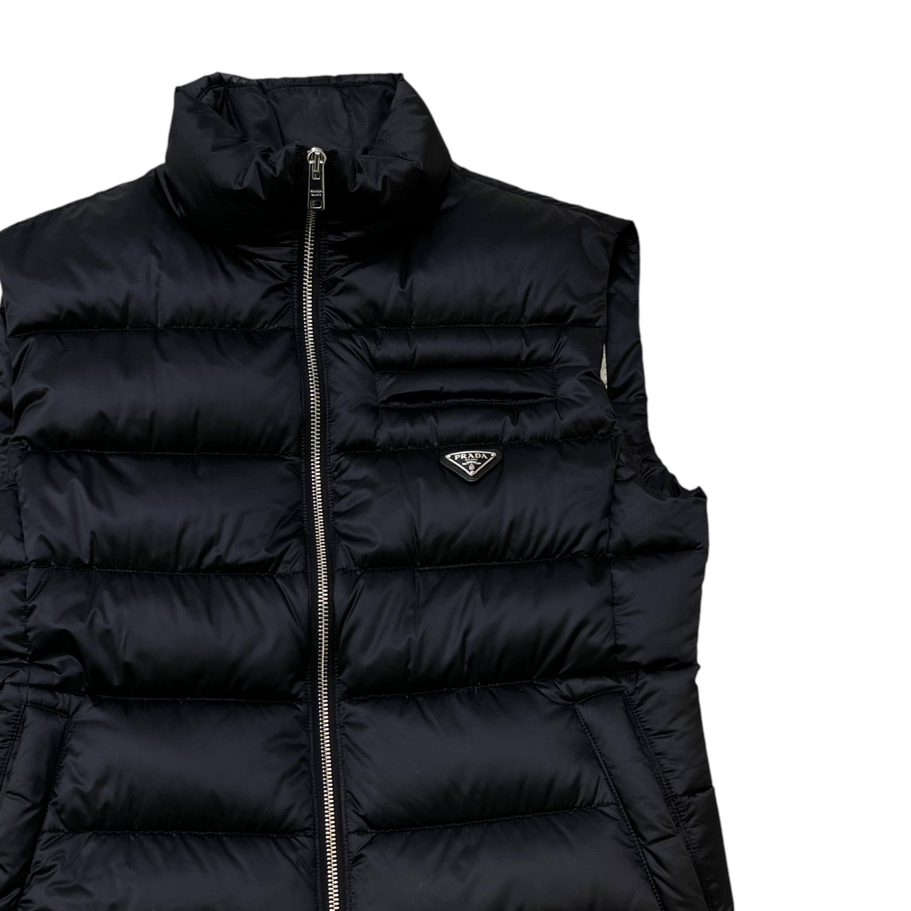 Women's Plaque Logo Gilet Black Size IT 42 / UK 10