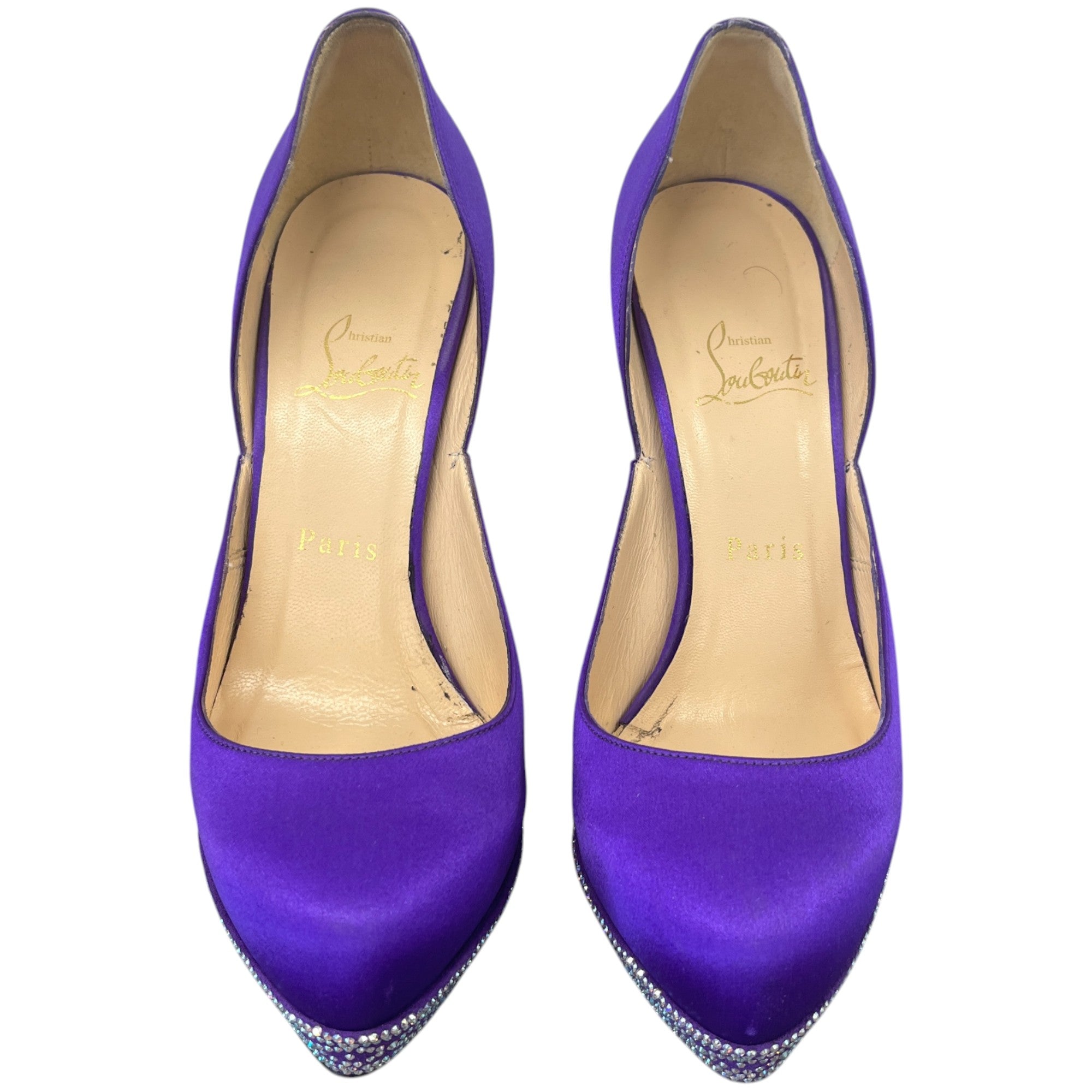 Women's Swarovski Cristal Embellished Heels Purple Size EU 38 / UK 5