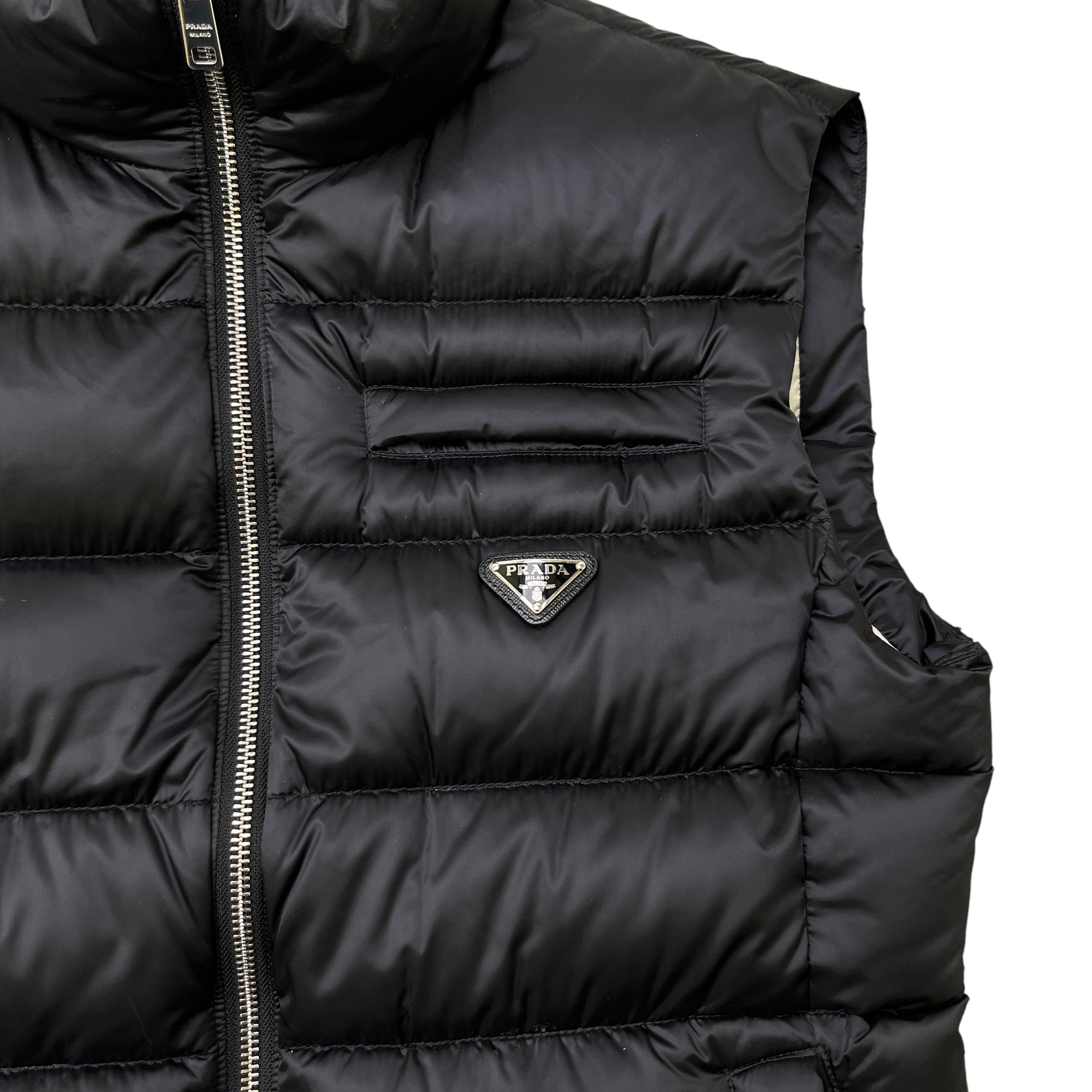 Women's Plaque Logo Gilet Black Size IT 42 / UK 10