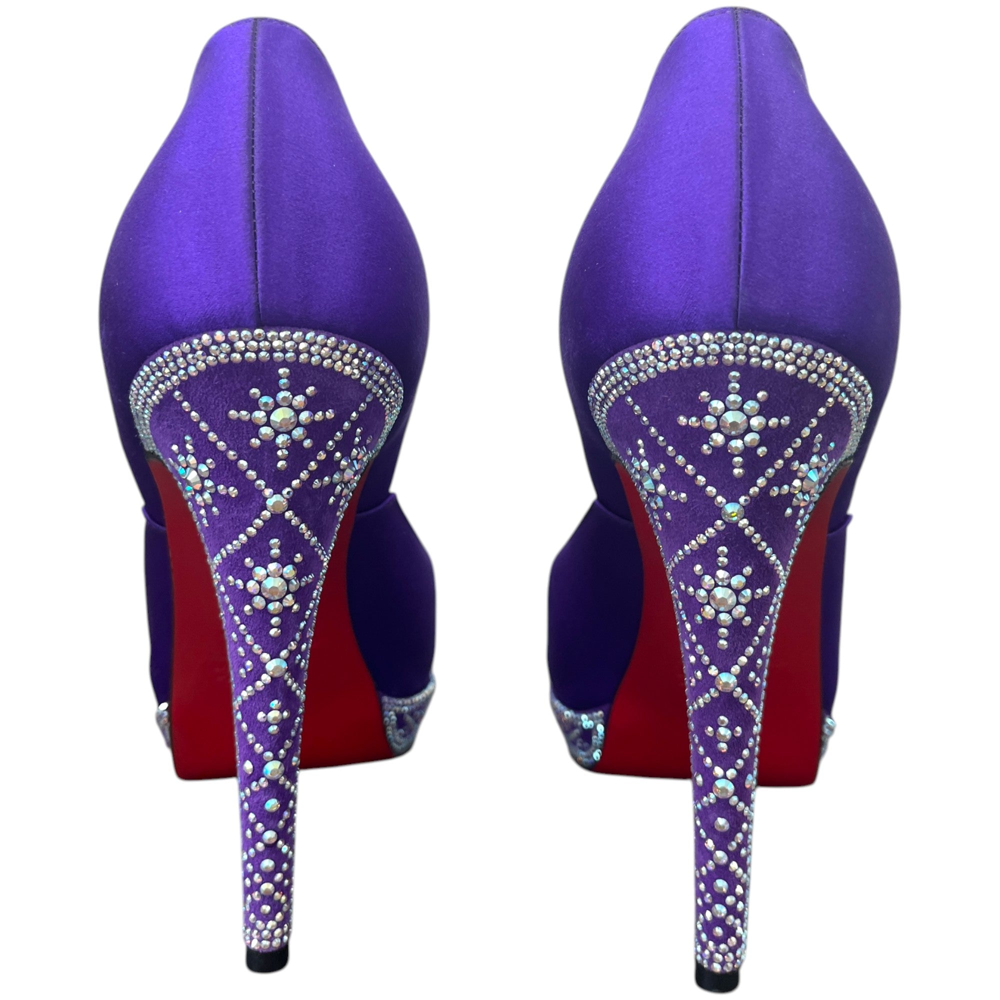 Women's Swarovski Cristal Embellished Heels Purple Size EU 38 / UK 5