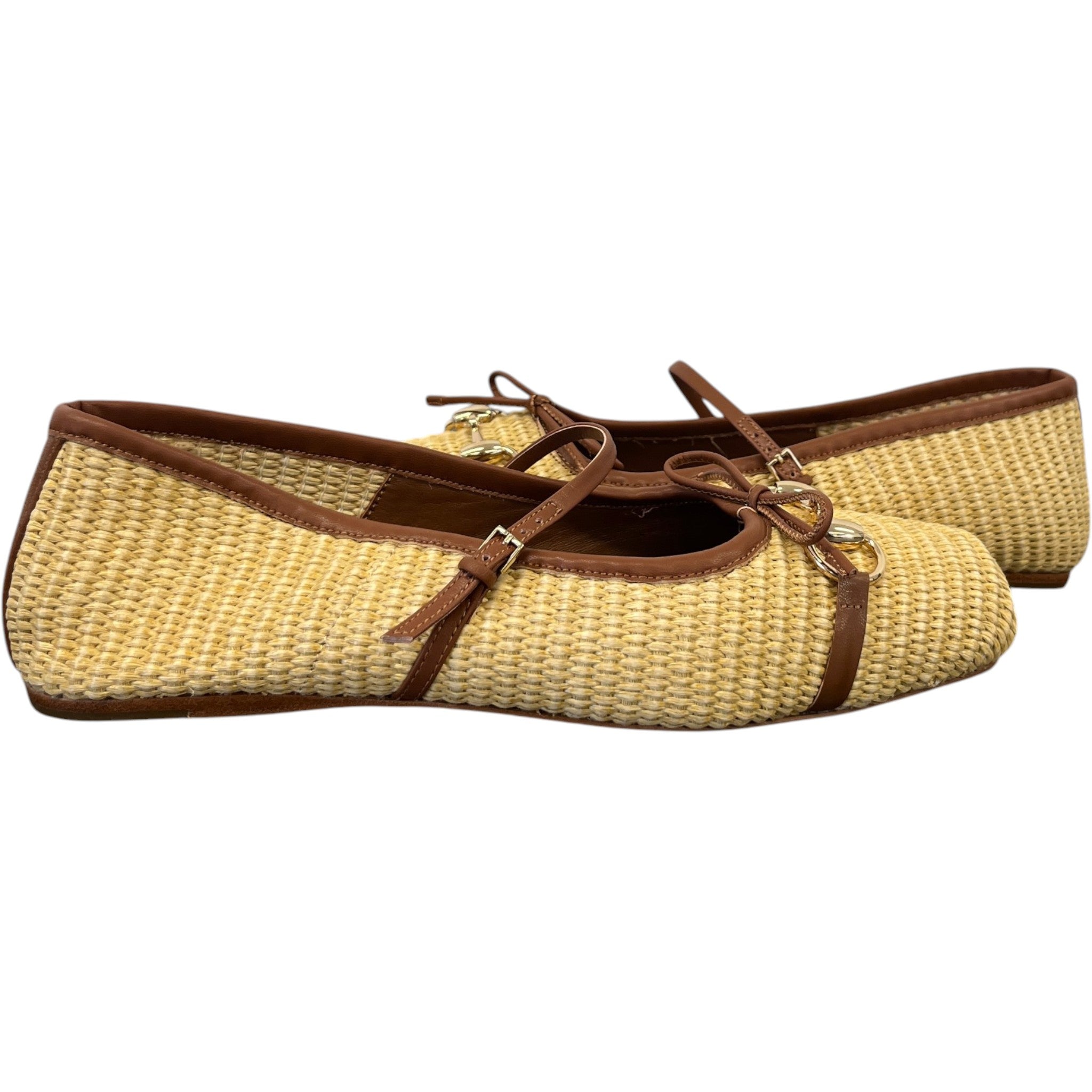 Women's Raffia Horsebit Mules Beige Size EU 40 / UK 7