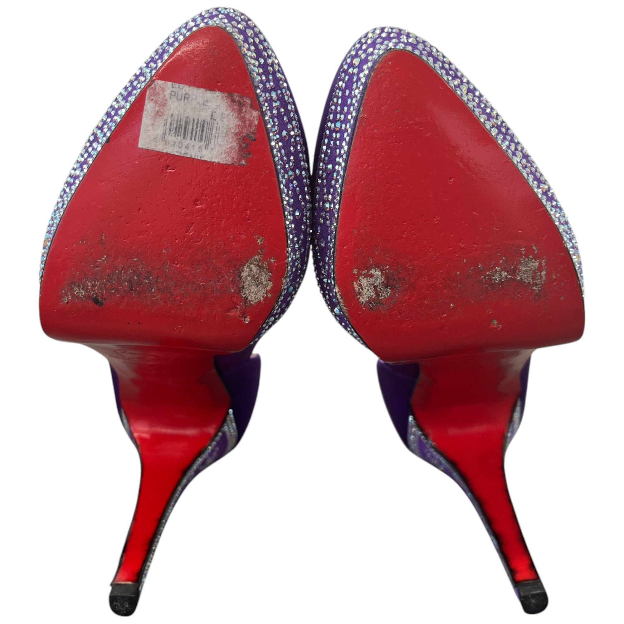 Women's Swarovski Cristal Embellished Heels Purple Size EU 38 / UK 5