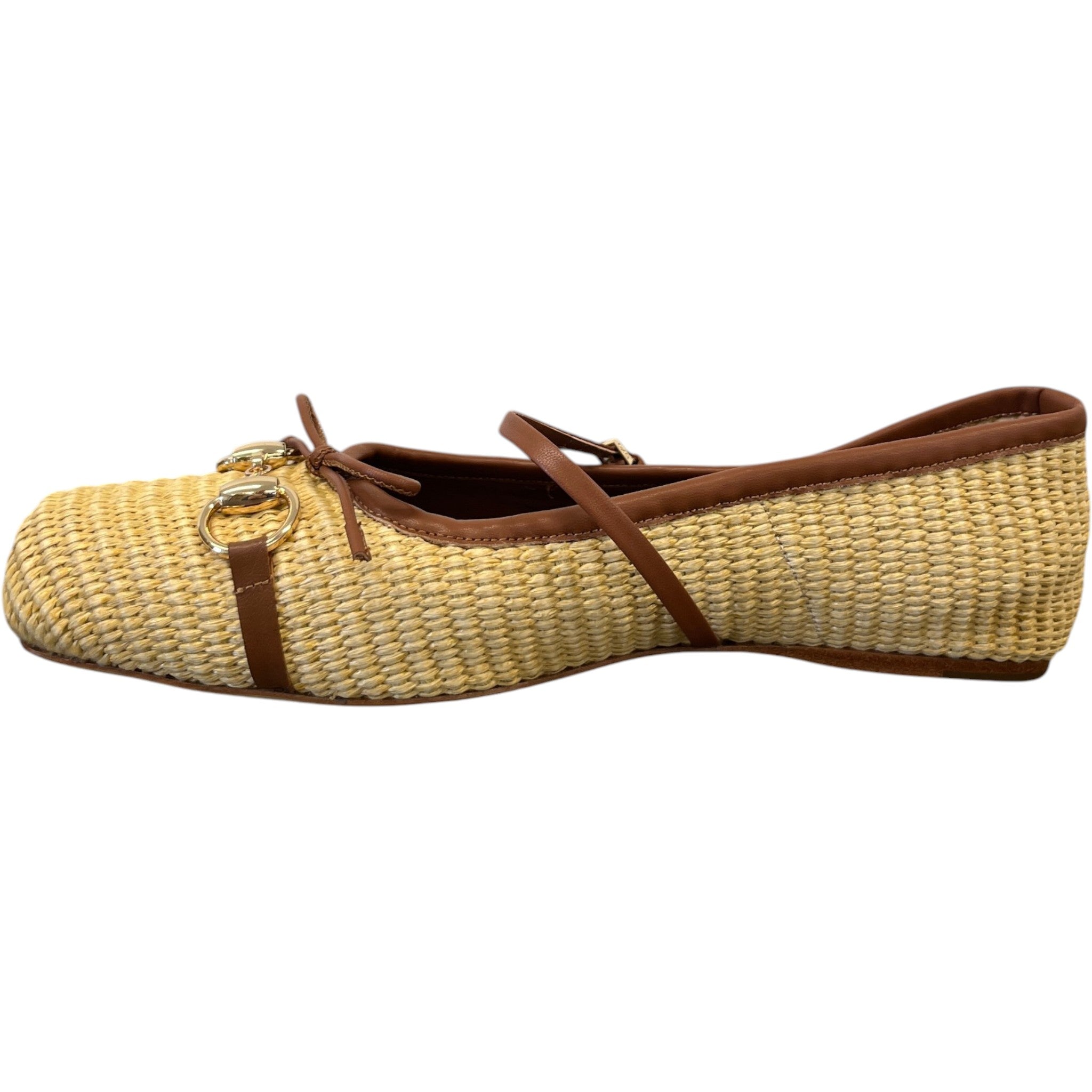 Women's Raffia Horsebit Mules Beige Size EU 40 / UK 7