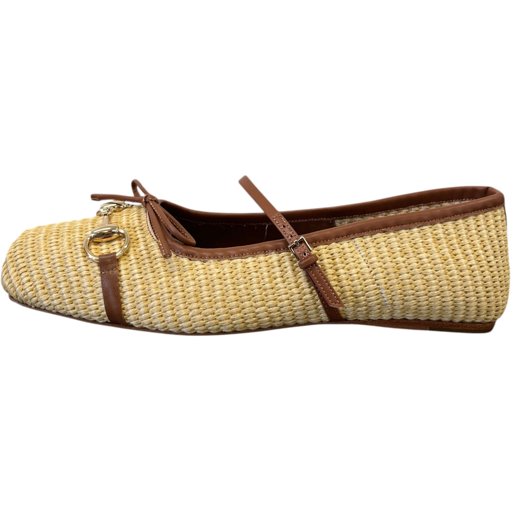 Women's Raffia Horsebit Mules Beige Size EU 40 / UK 7