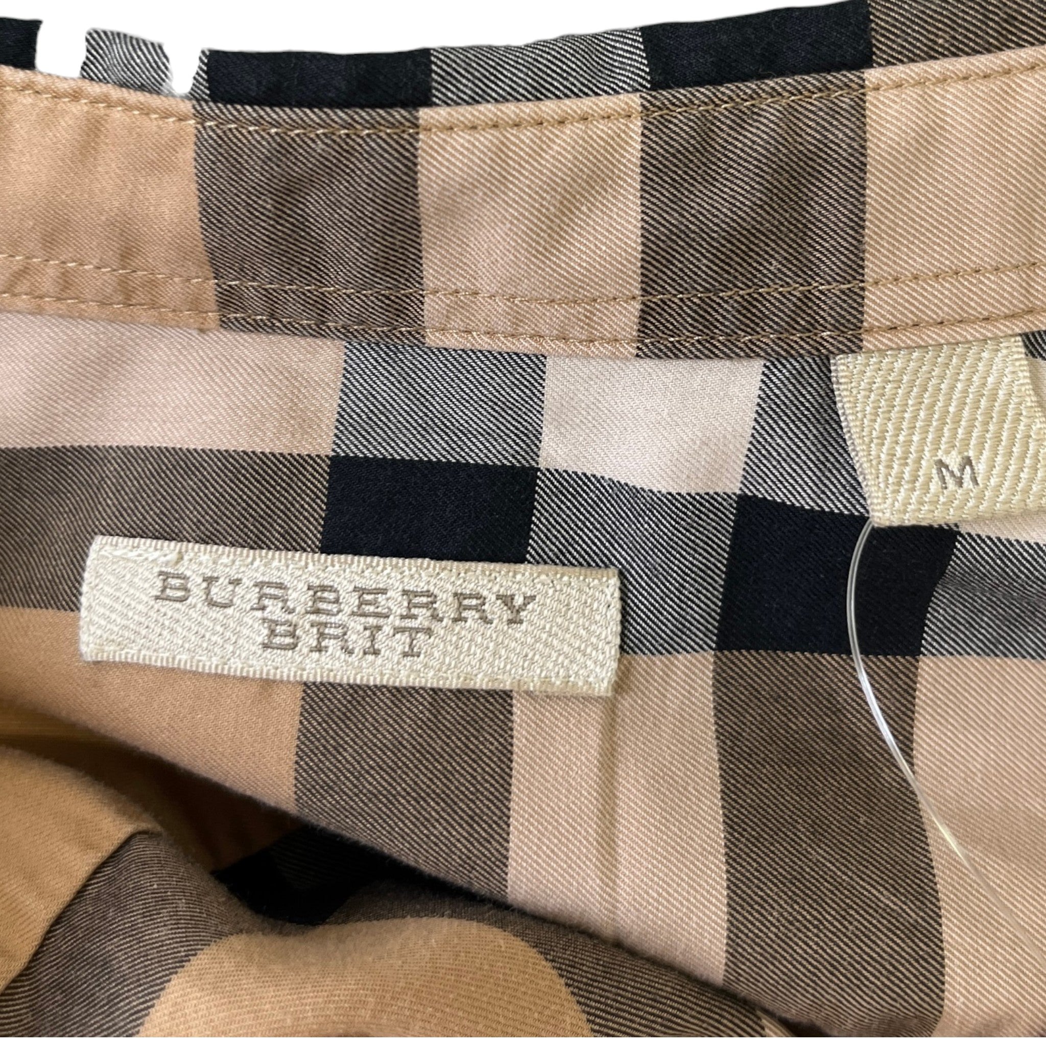 Men's Checkered T-Shirt Beige Size M