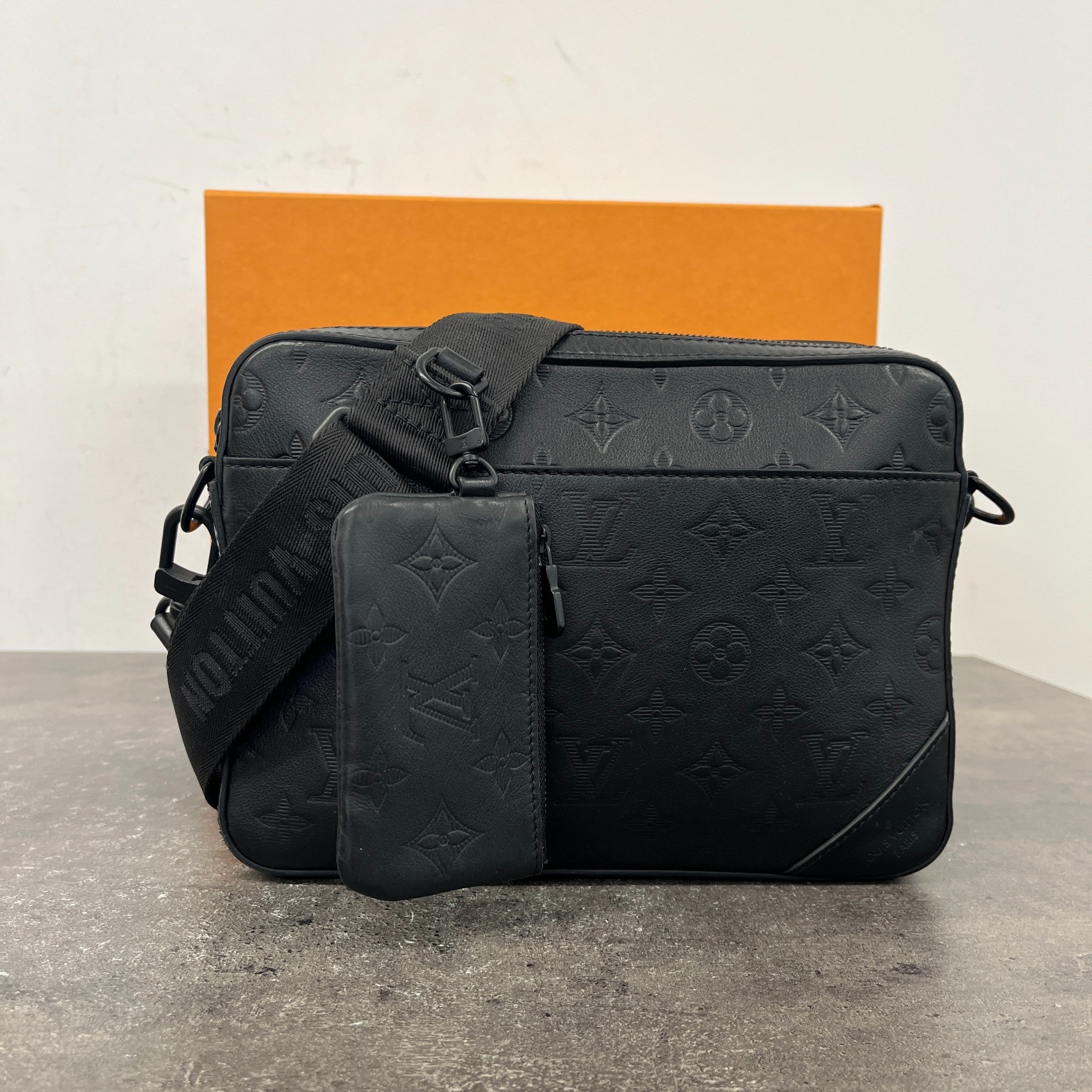 Men's Monogram Duo Messenger Bag Black