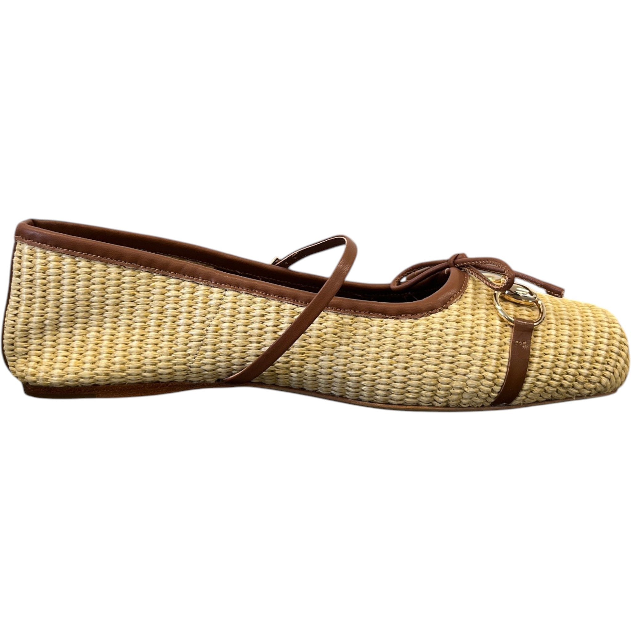 Women's Raffia Horsebit Mules Beige Size EU 40 / UK 7
