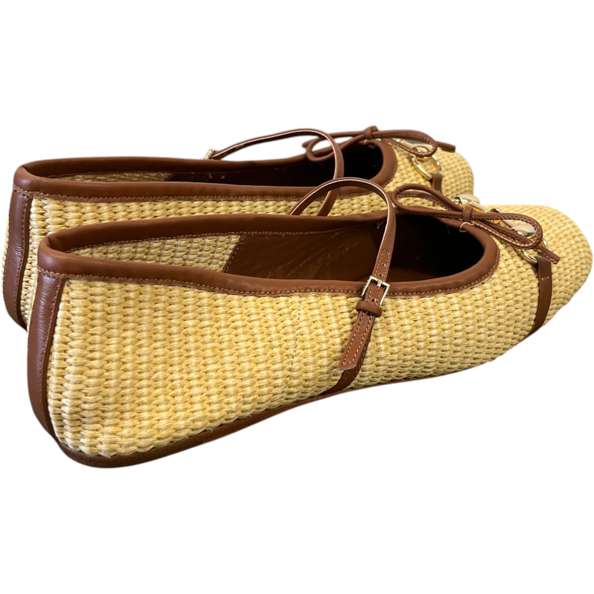 Women's Raffia Horsebit Mules Beige Size EU 40 / UK 7