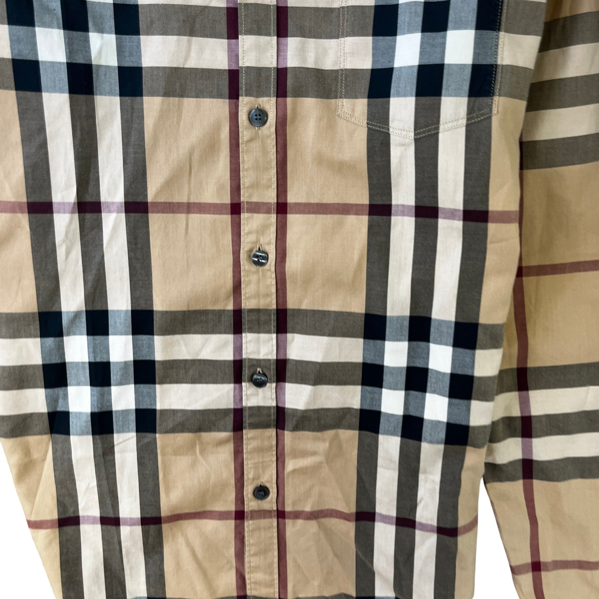 Men's Checkered T-Shirt Beige Size M