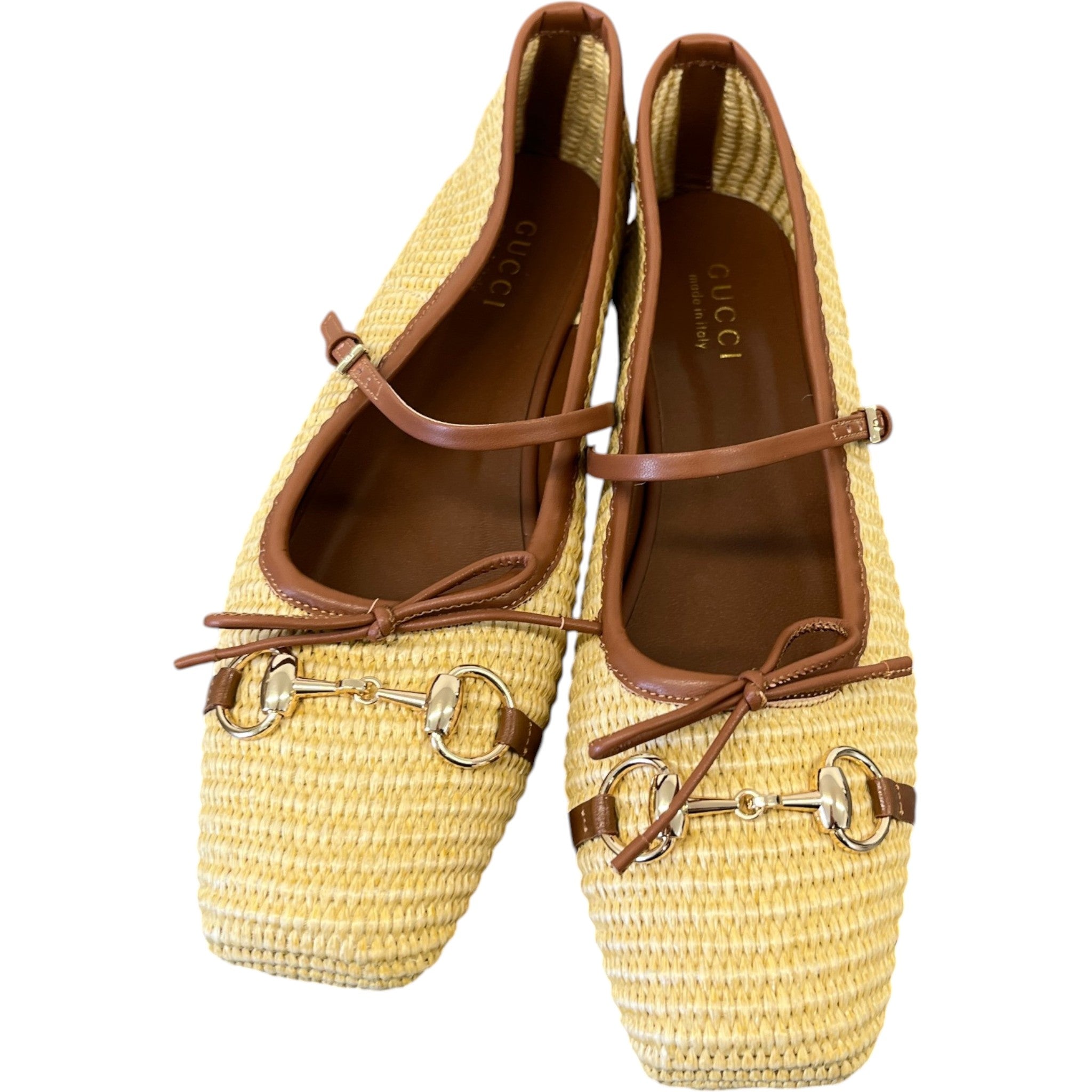 Women's Raffia Horsebit Mules Beige Size EU 40 / UK 7