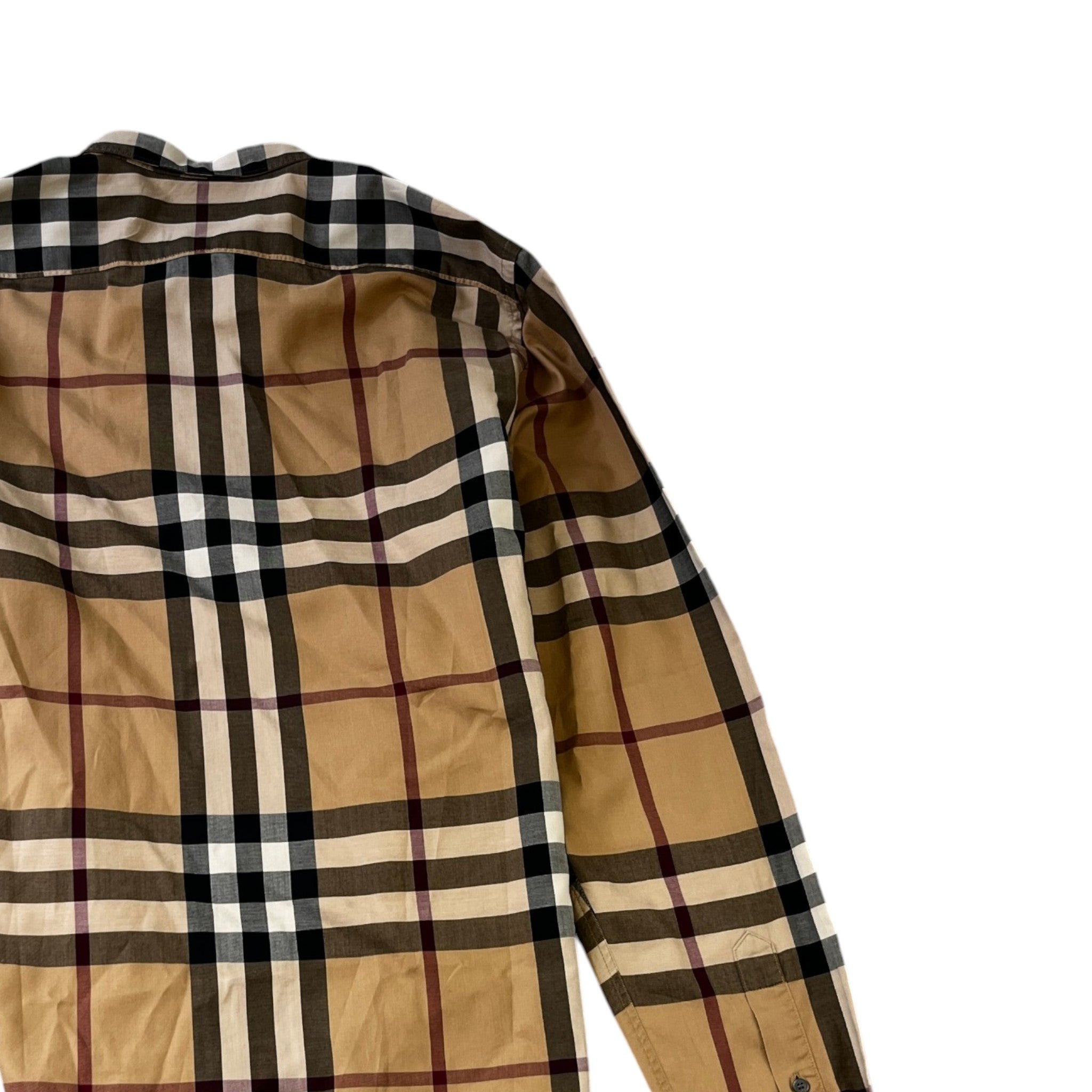 Men's Checkered T-Shirt Beige Size M