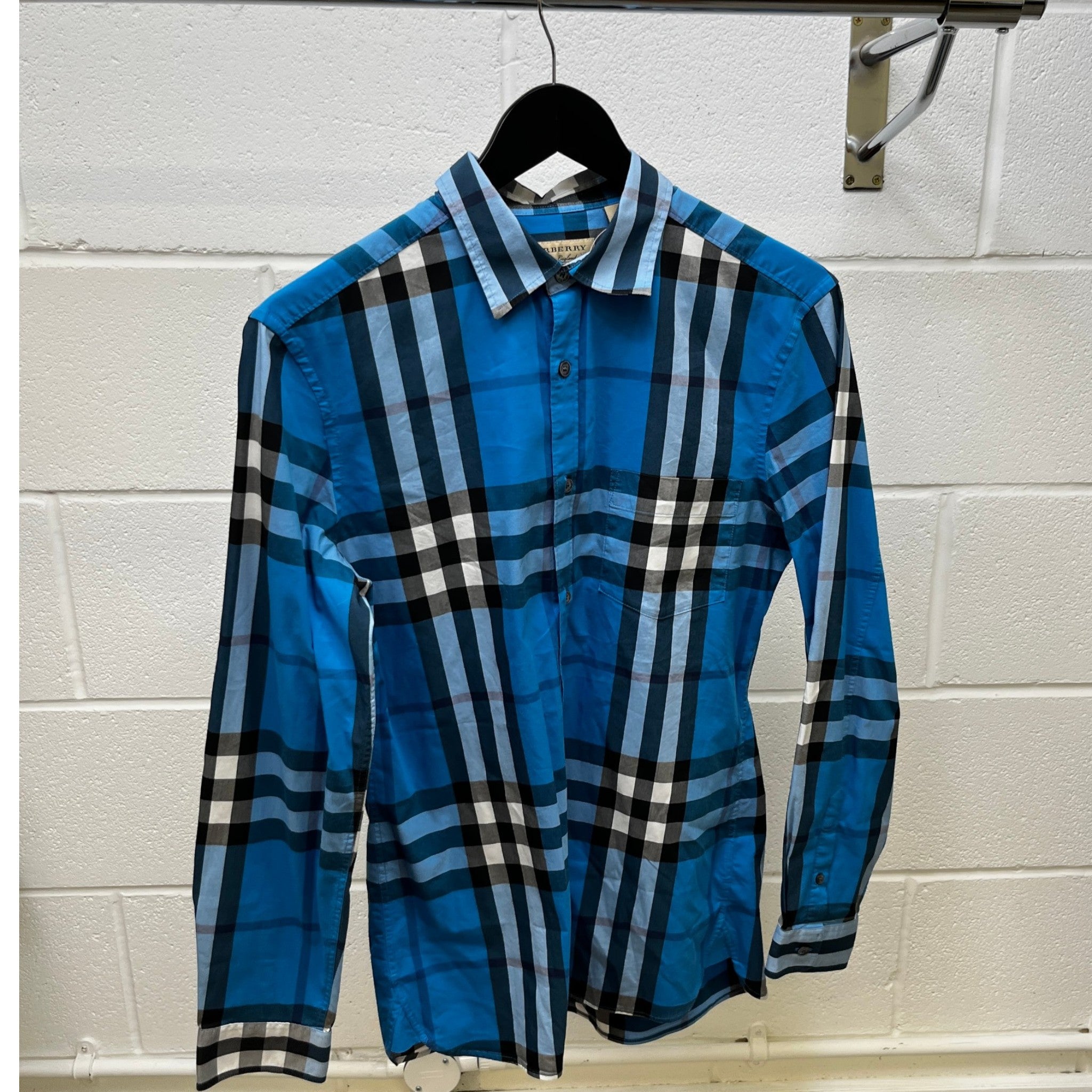 Men's Checkered Shirt Blue Size M