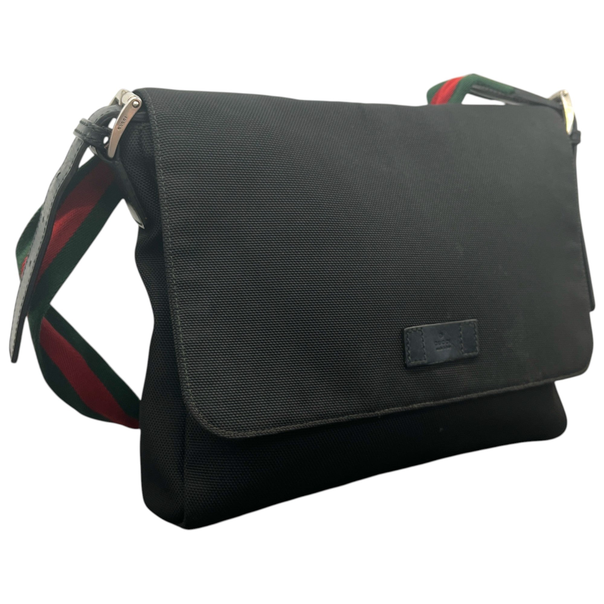 Men's Stripe Detail Messenger Bag Black