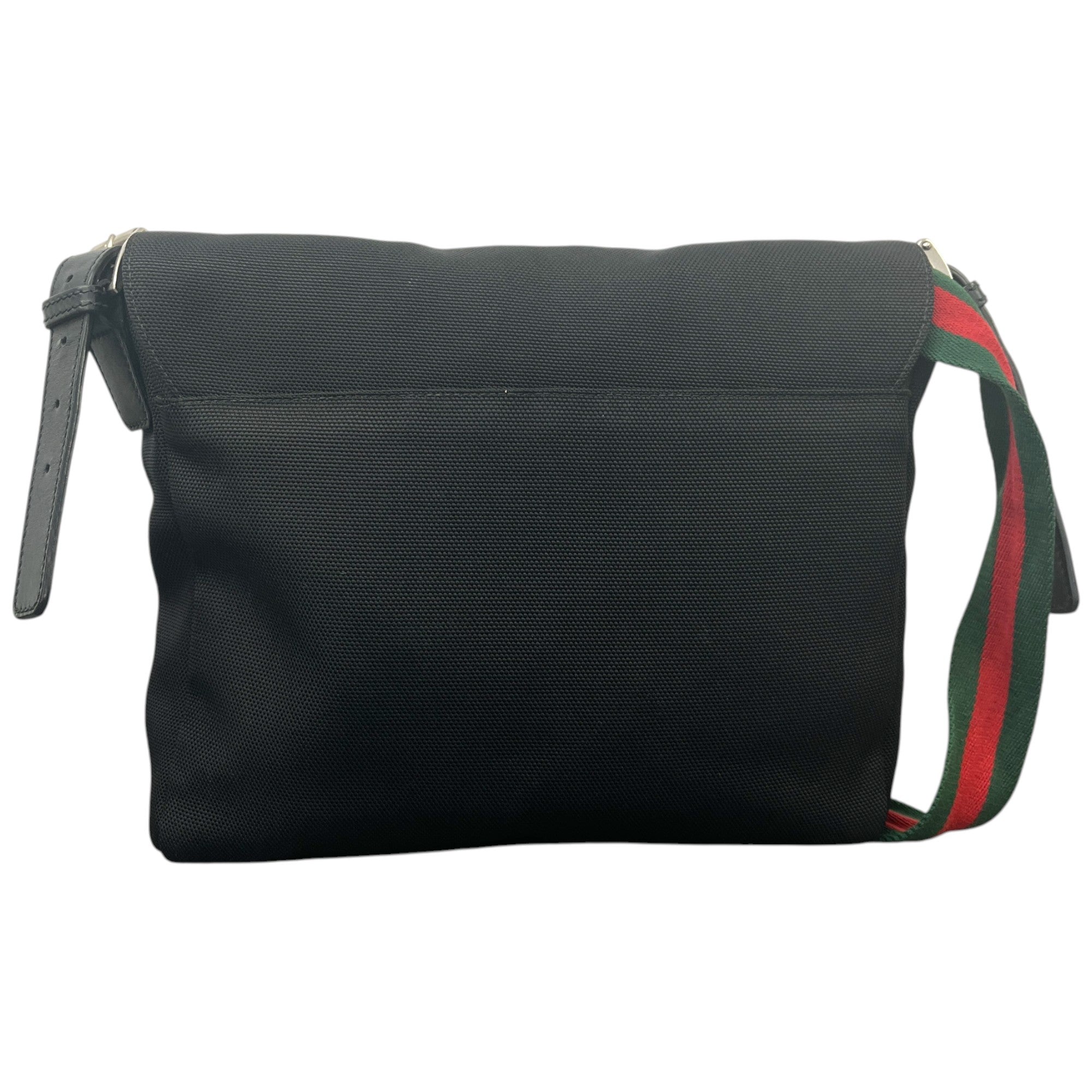 Men's Stripe Detail Messenger Bag Black
