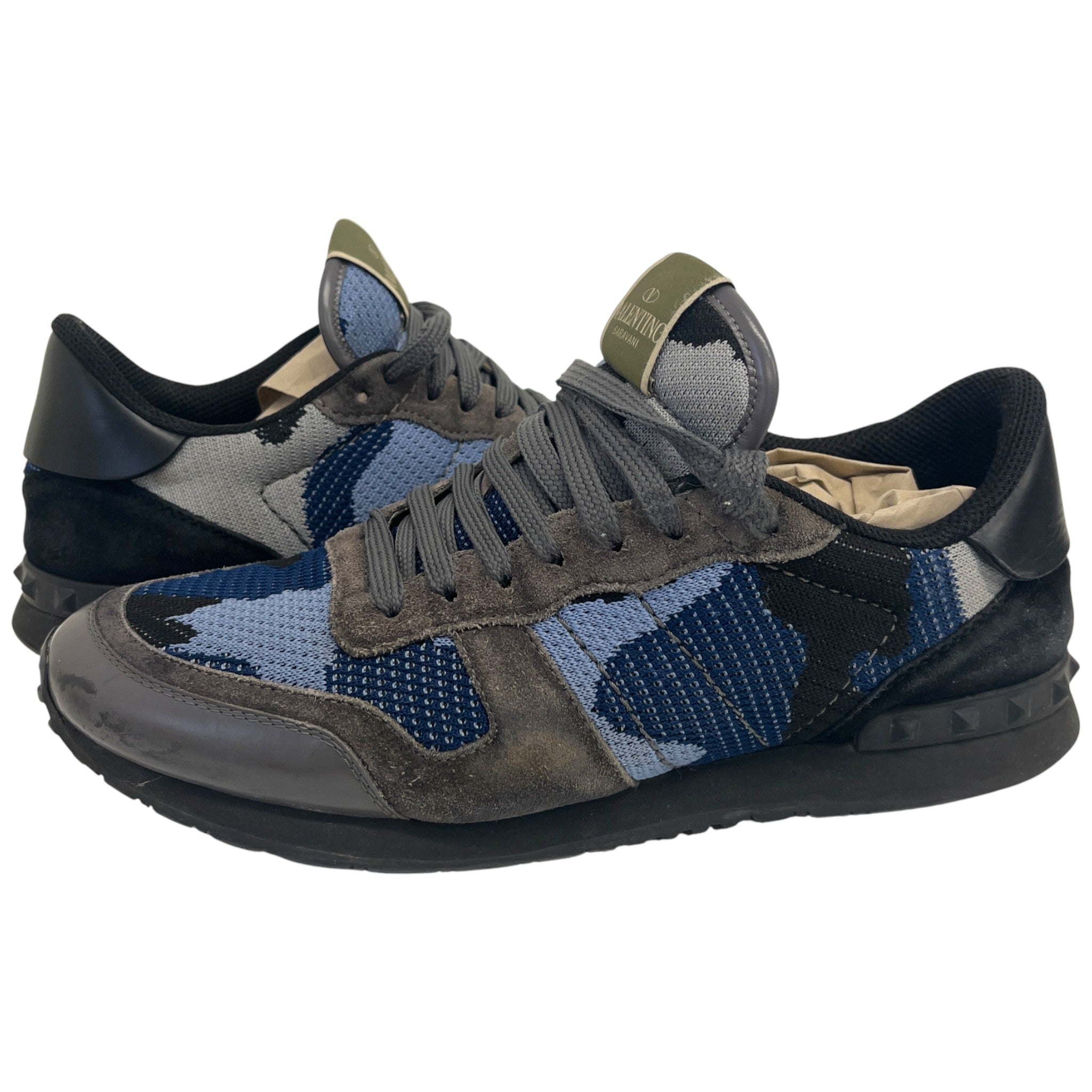 Men's Rockrunner Camouflage Low Trainers Blue Size EU 42 / UK 8