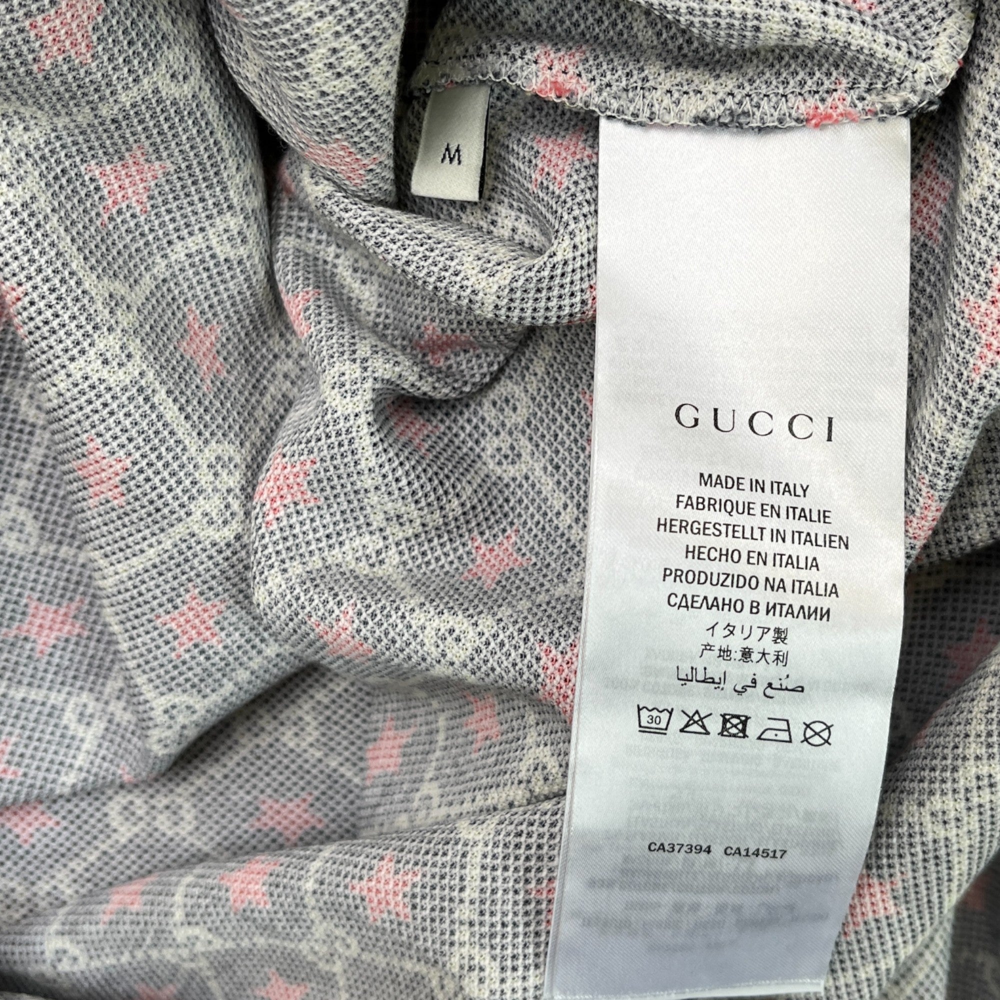 Men's Gg Star Print Polo Shirt Black Size M