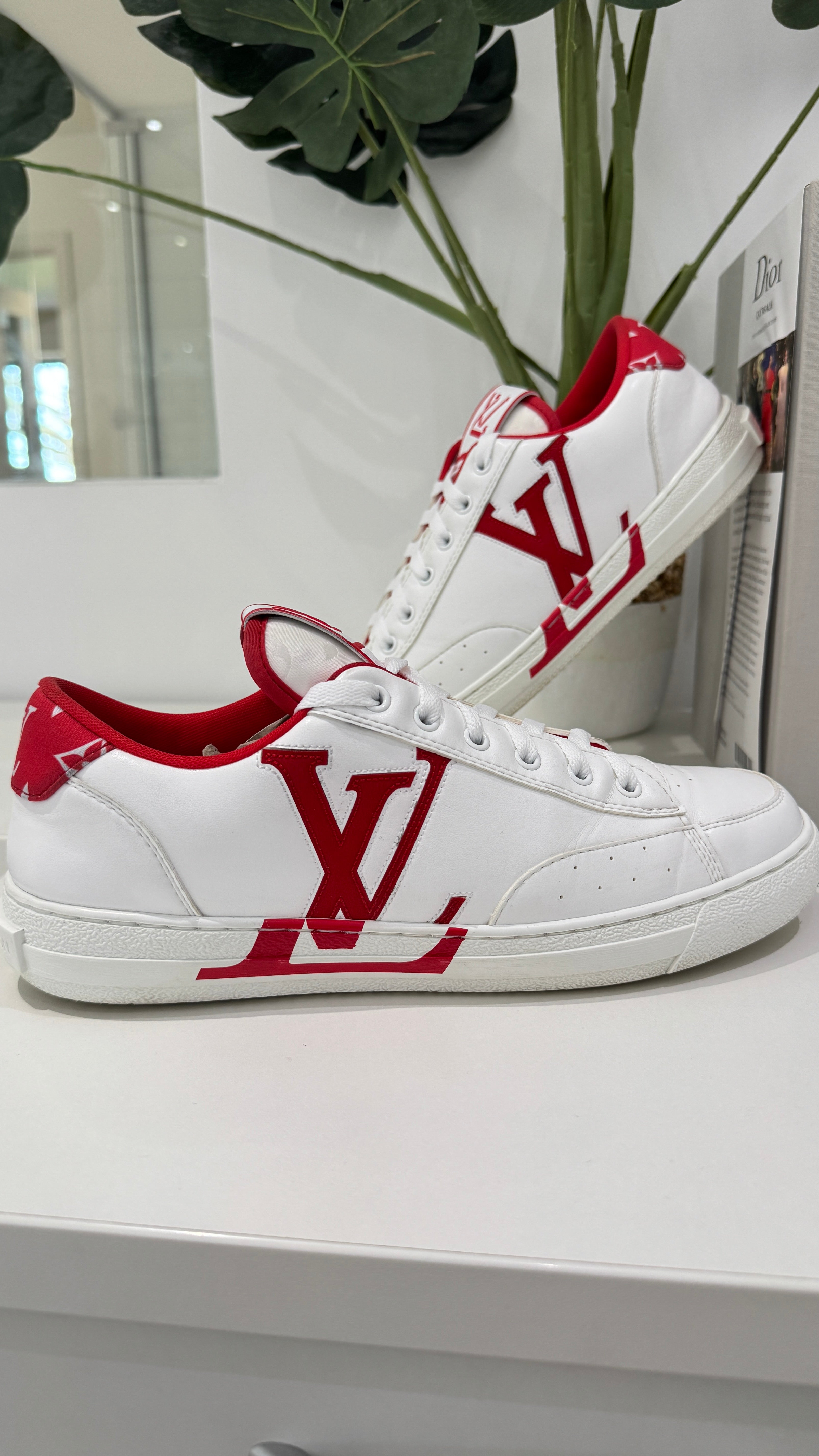 Men's Charlie Low Trainers Red Size EU 41.5 / UK 7.5