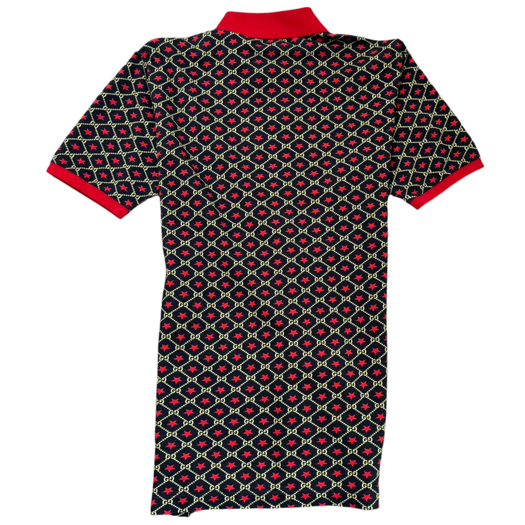 Men's Gg Star Print Polo Shirt Black Size M