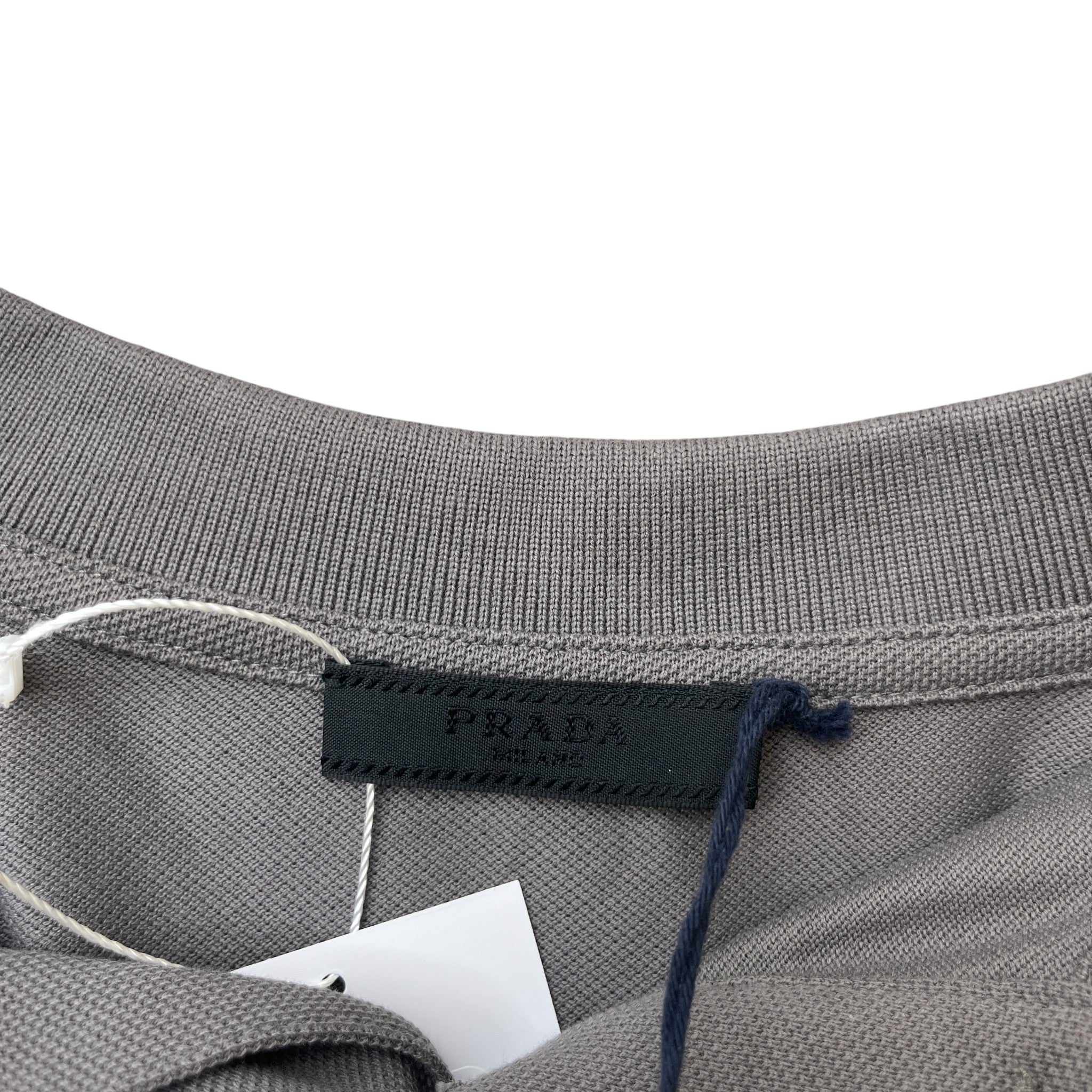 Men's Applique Logo Polo Shirt Grey Size L