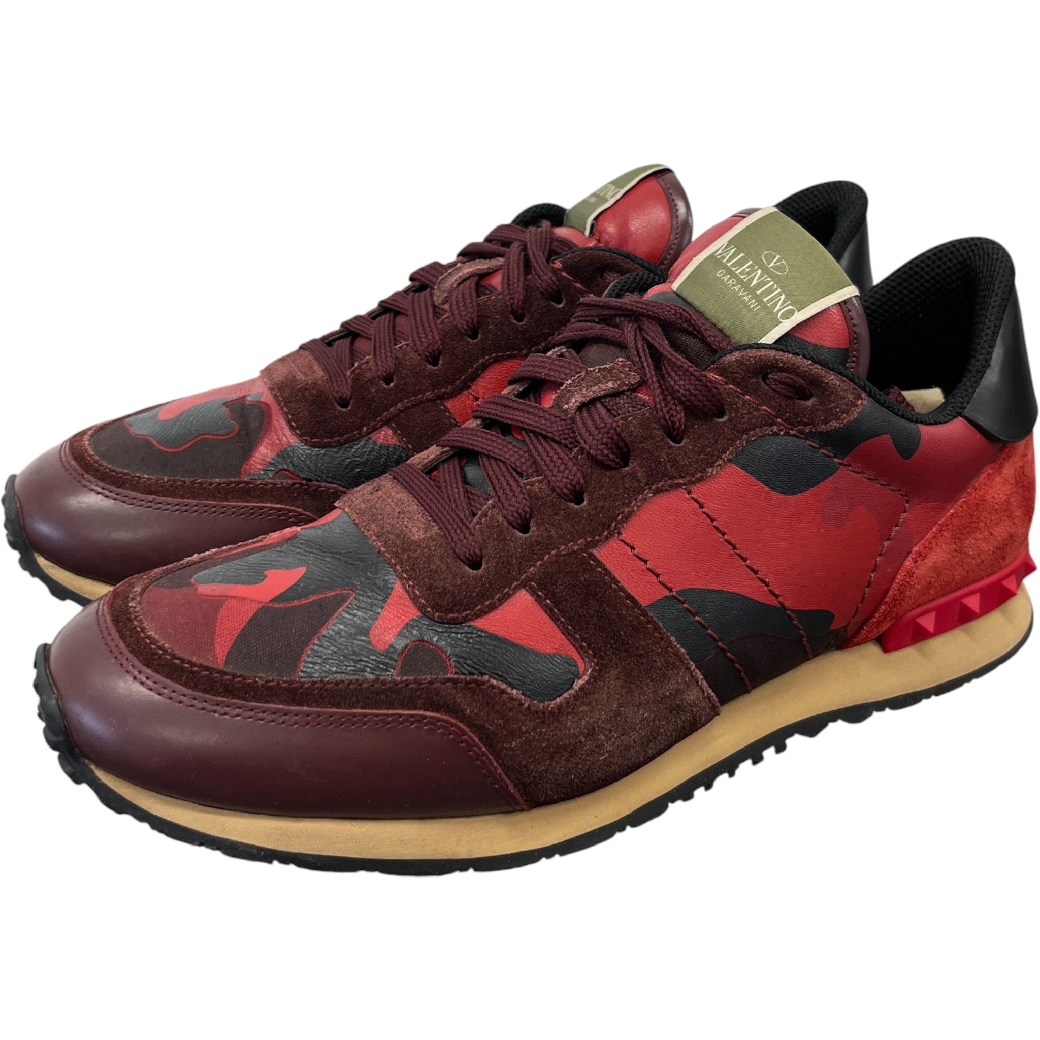 Men's Rockrunner Camouflage Low Trainers Red Size EU 43 / UK 9