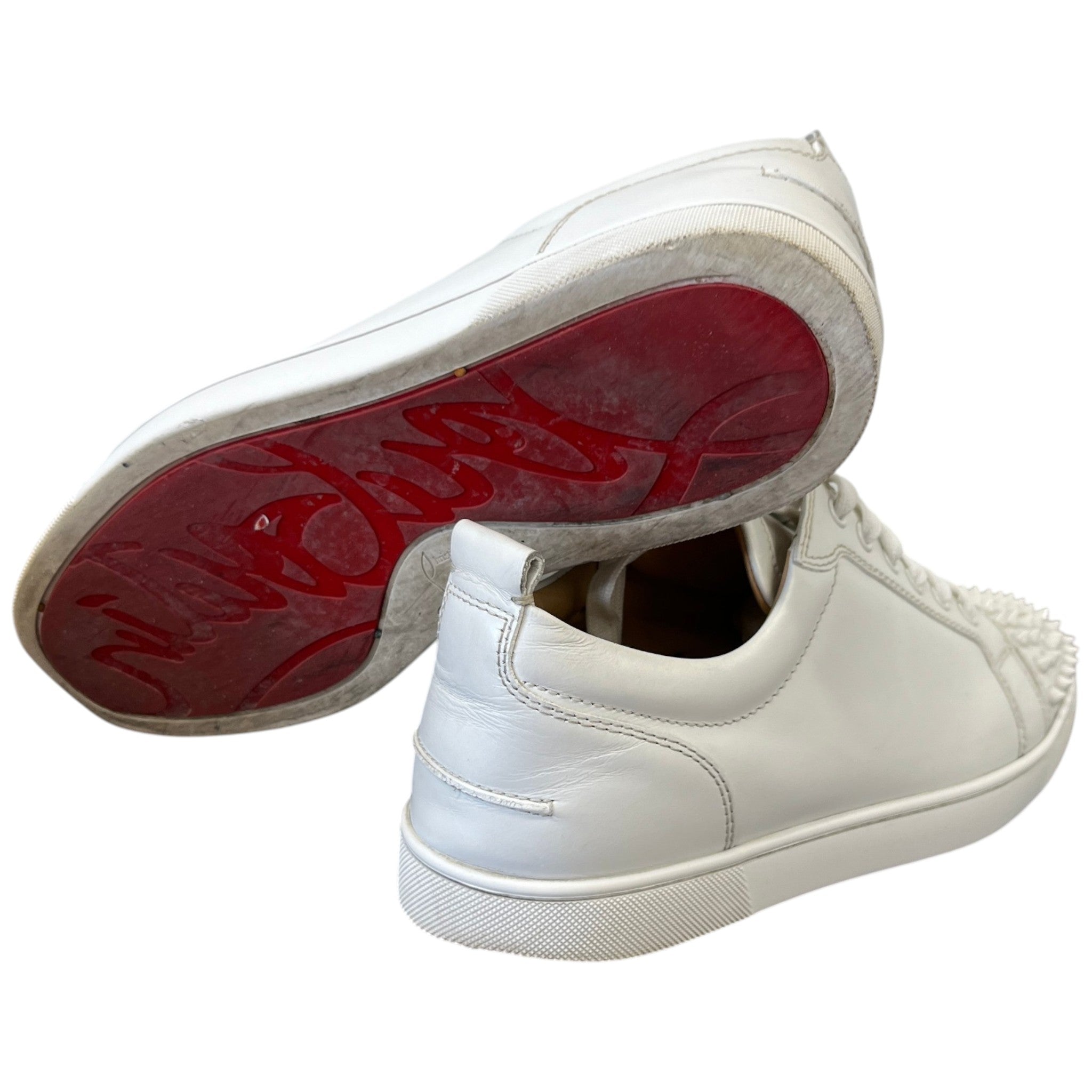 Men's Louis Spikes Flat Low Trainers White Size EU 43.5 / UK 9.5