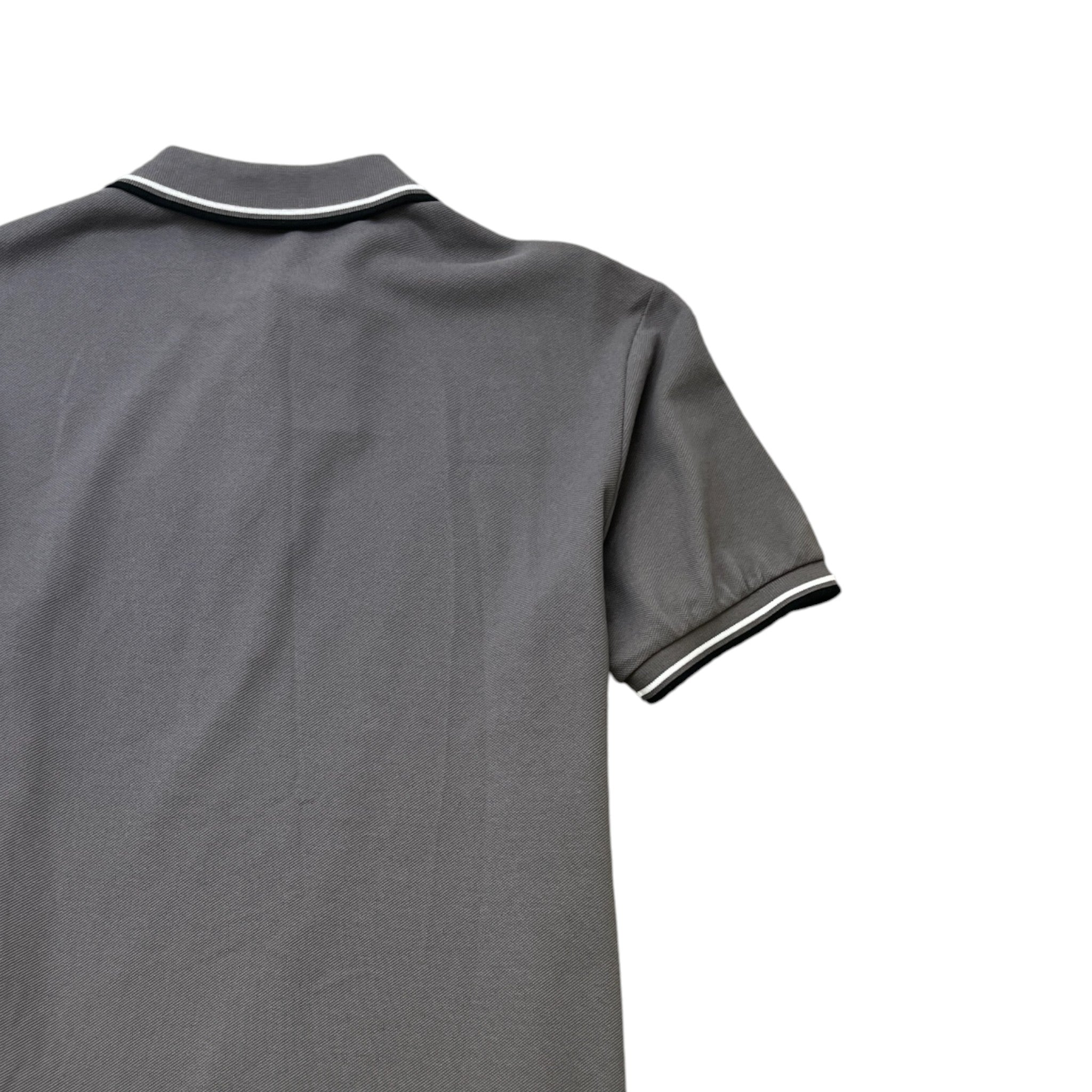 Men's Applique Logo Polo Shirt Grey Size L