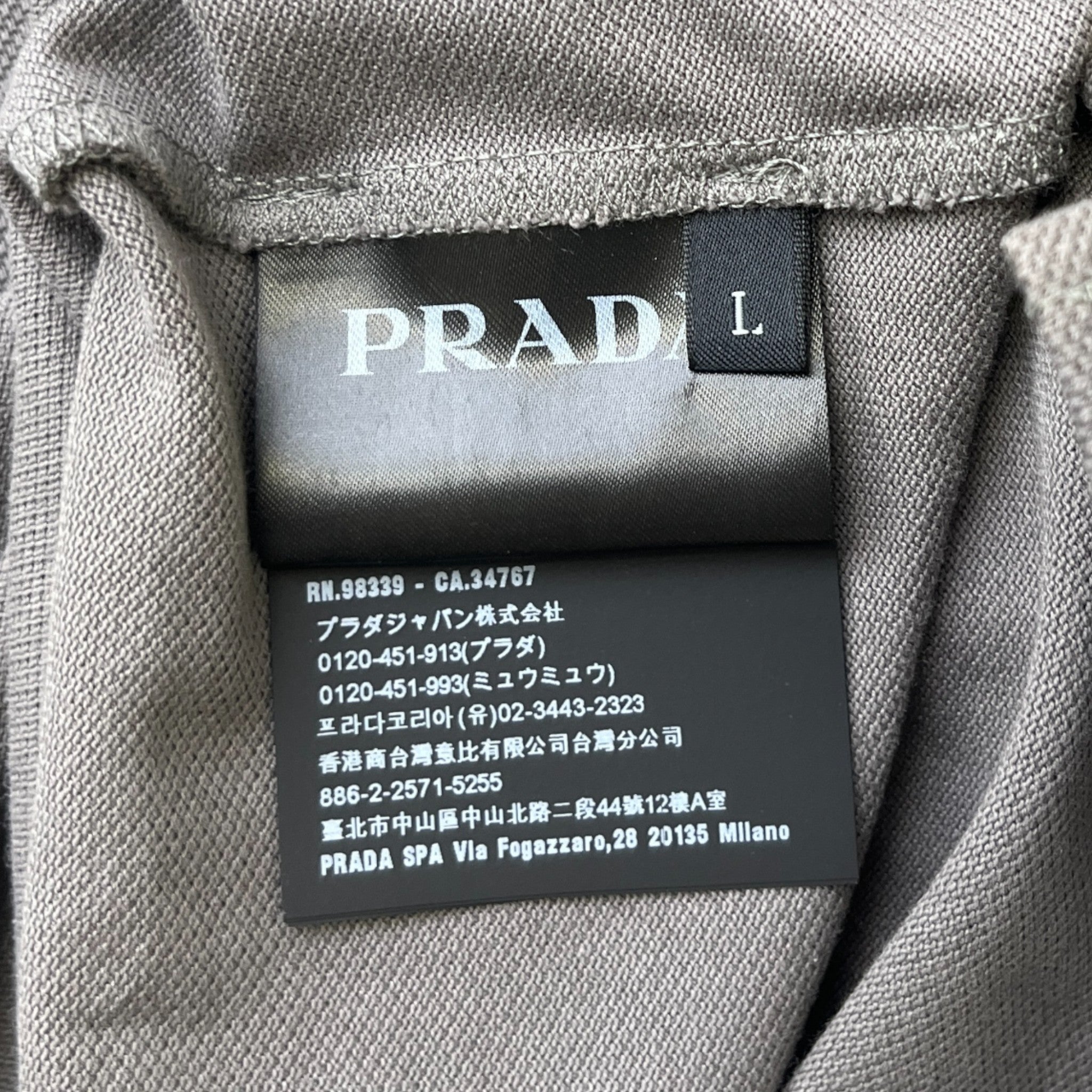 Men's Applique Logo Polo Shirt Grey Size L