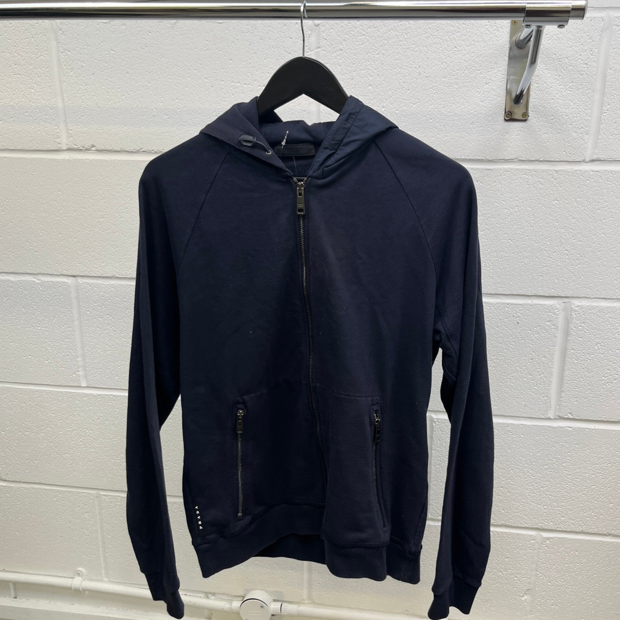 Men's Plaque Logo Hoodie Navy Size M