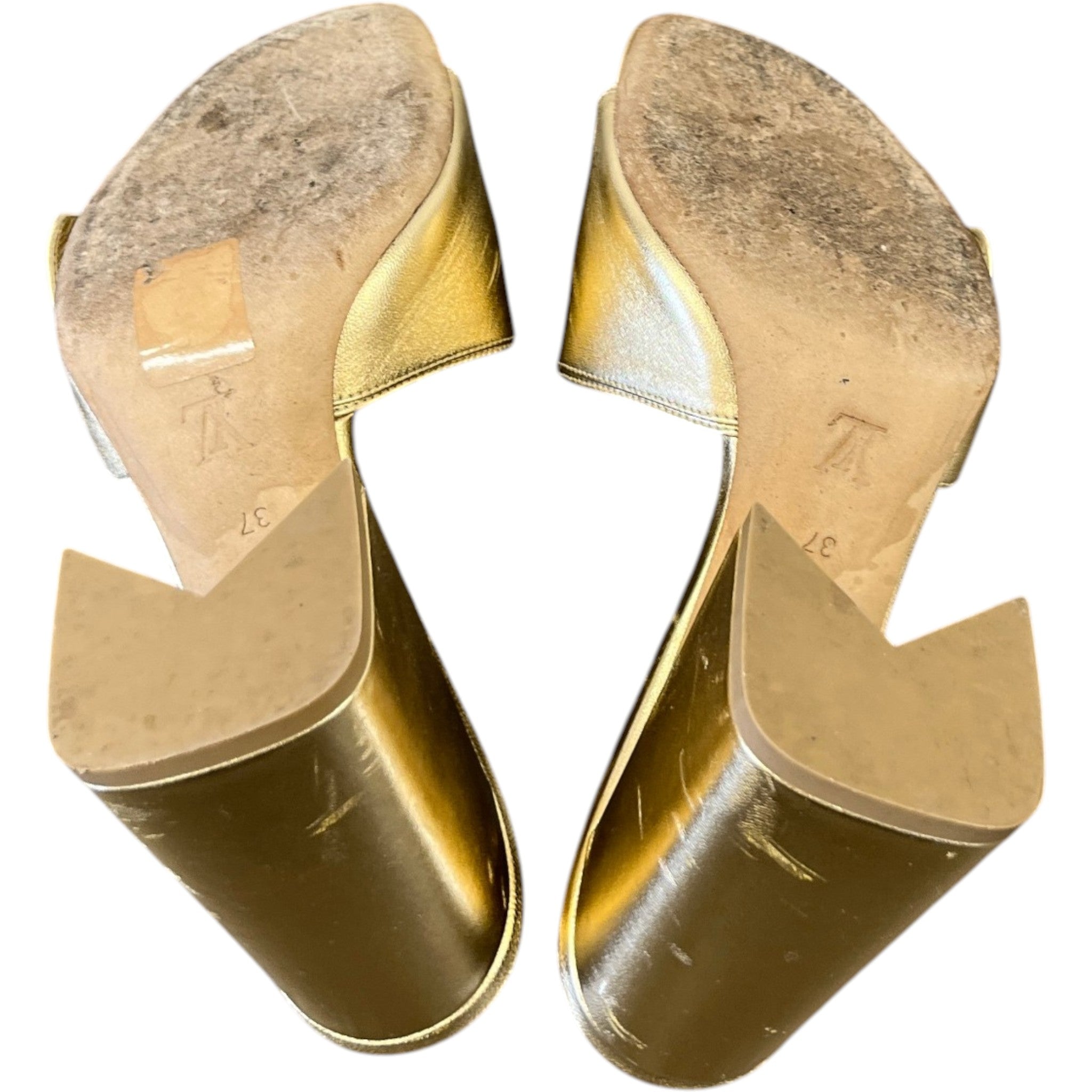 Women's Shake Crystal Lv Heels Gold Size EU 37 / UK 4