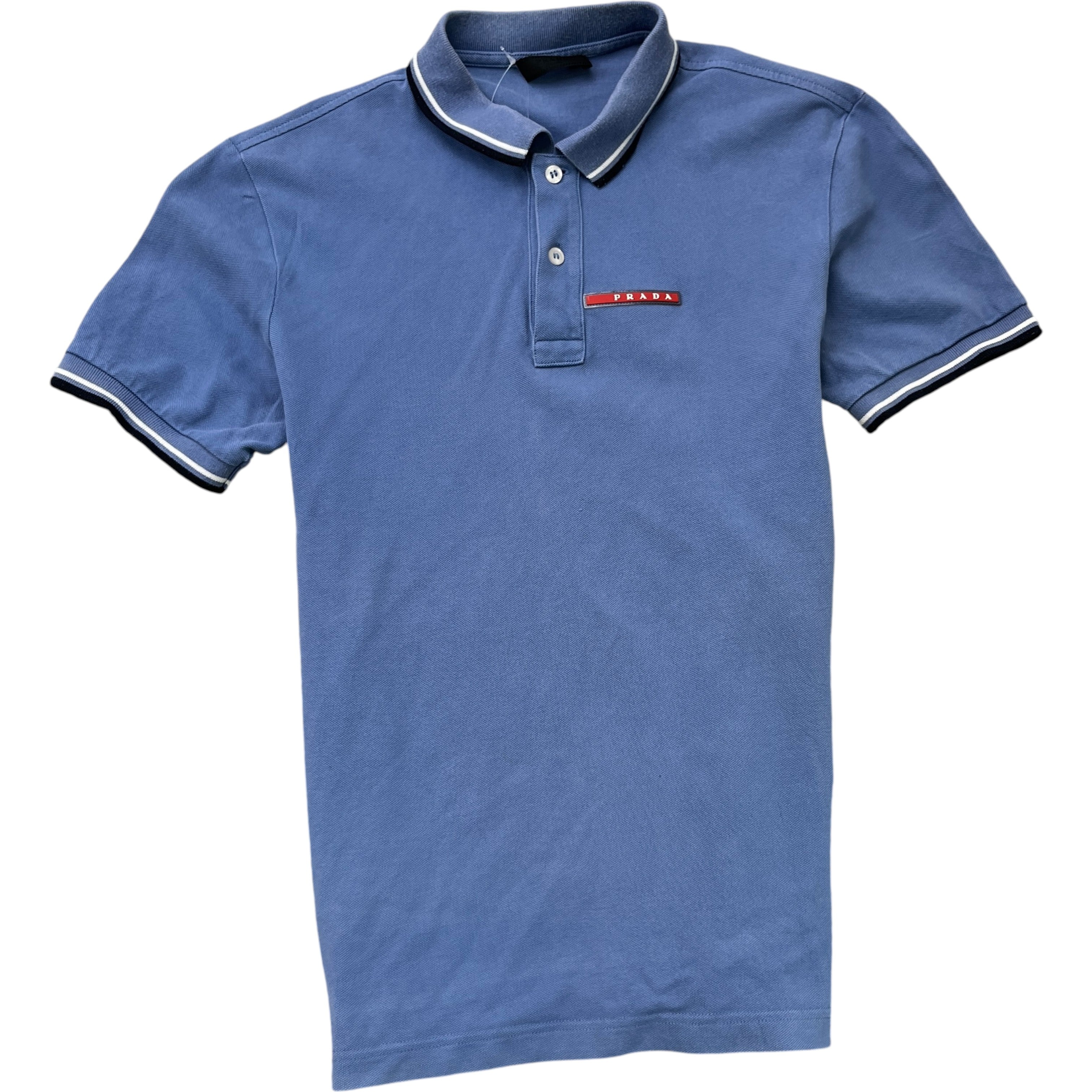 Men's Tab Logo Polo Shirt Blue Size M