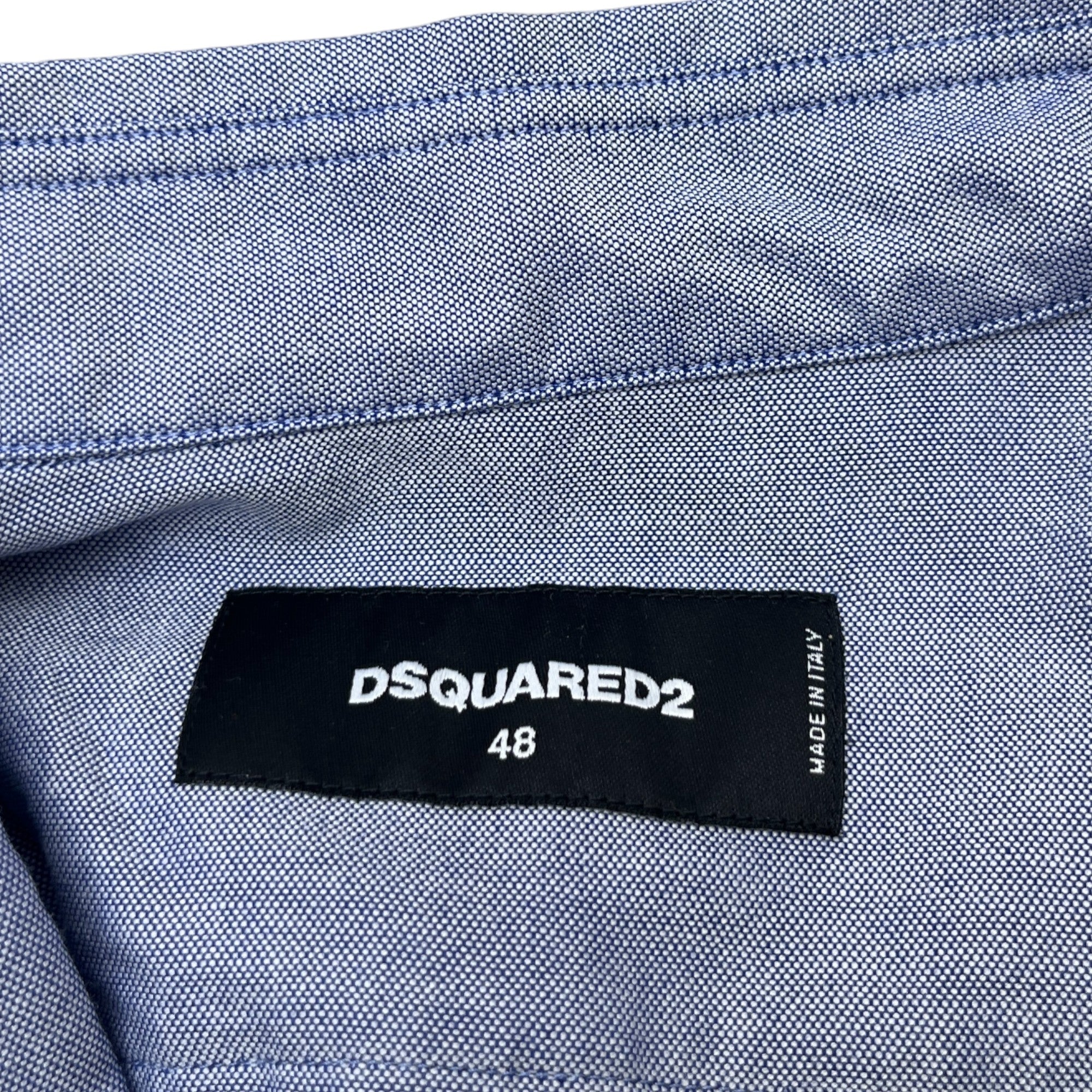 Men's Safety Pin Logo Long Sleeve Shirt Blue Size IT 48 / UK M