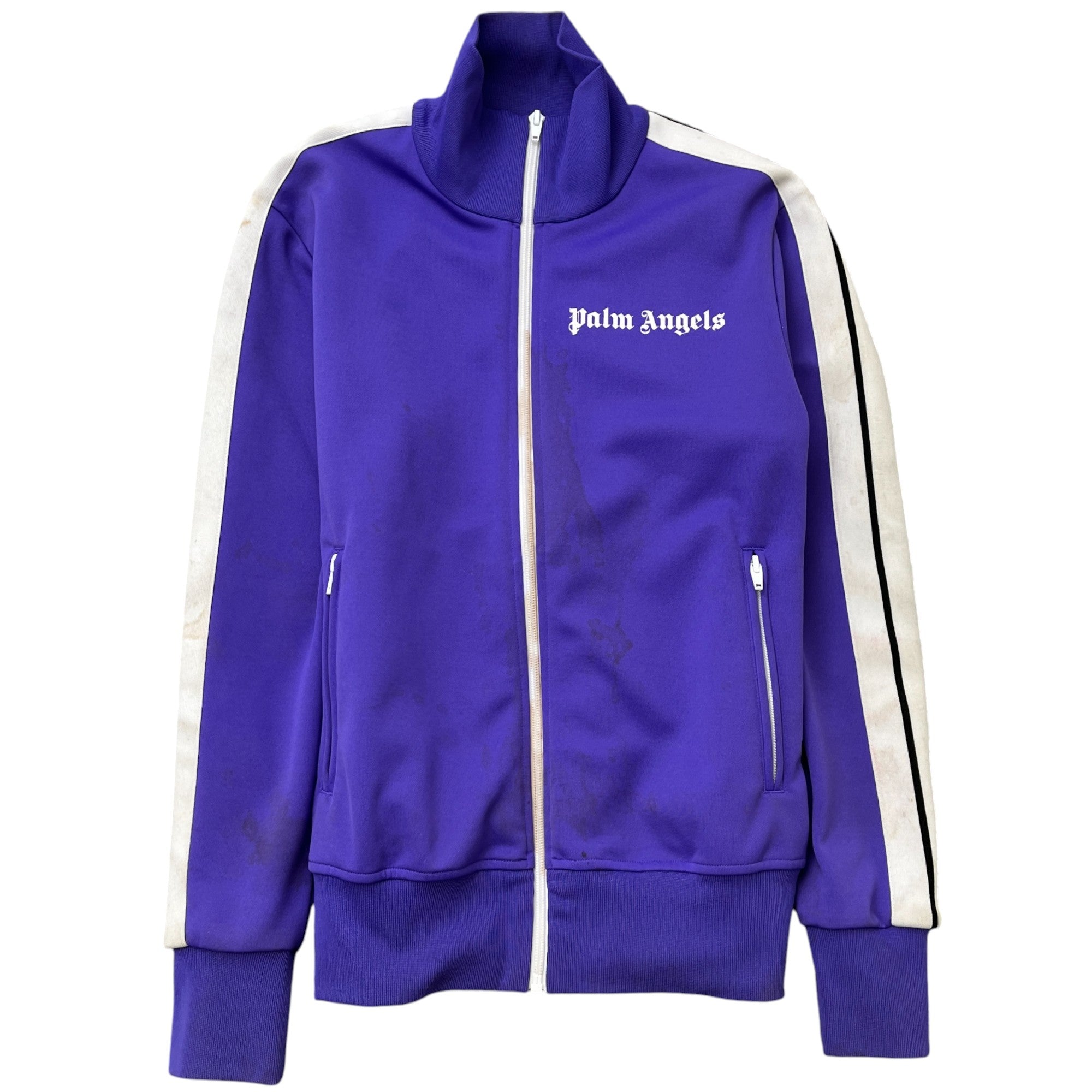 Men's Printed Logo Track Jacket Purple Size XS