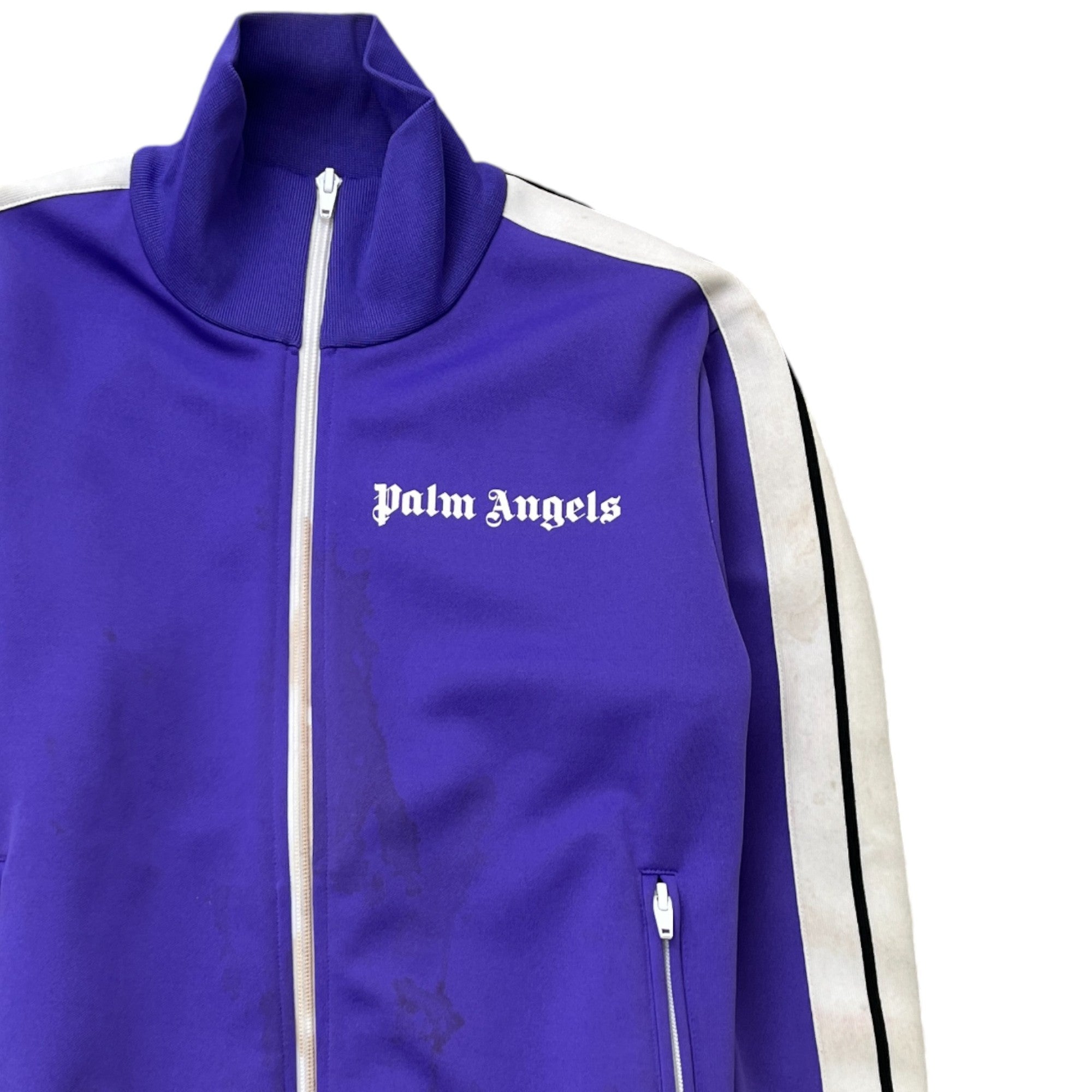 Men's Printed Logo Track Jacket Purple Size XS